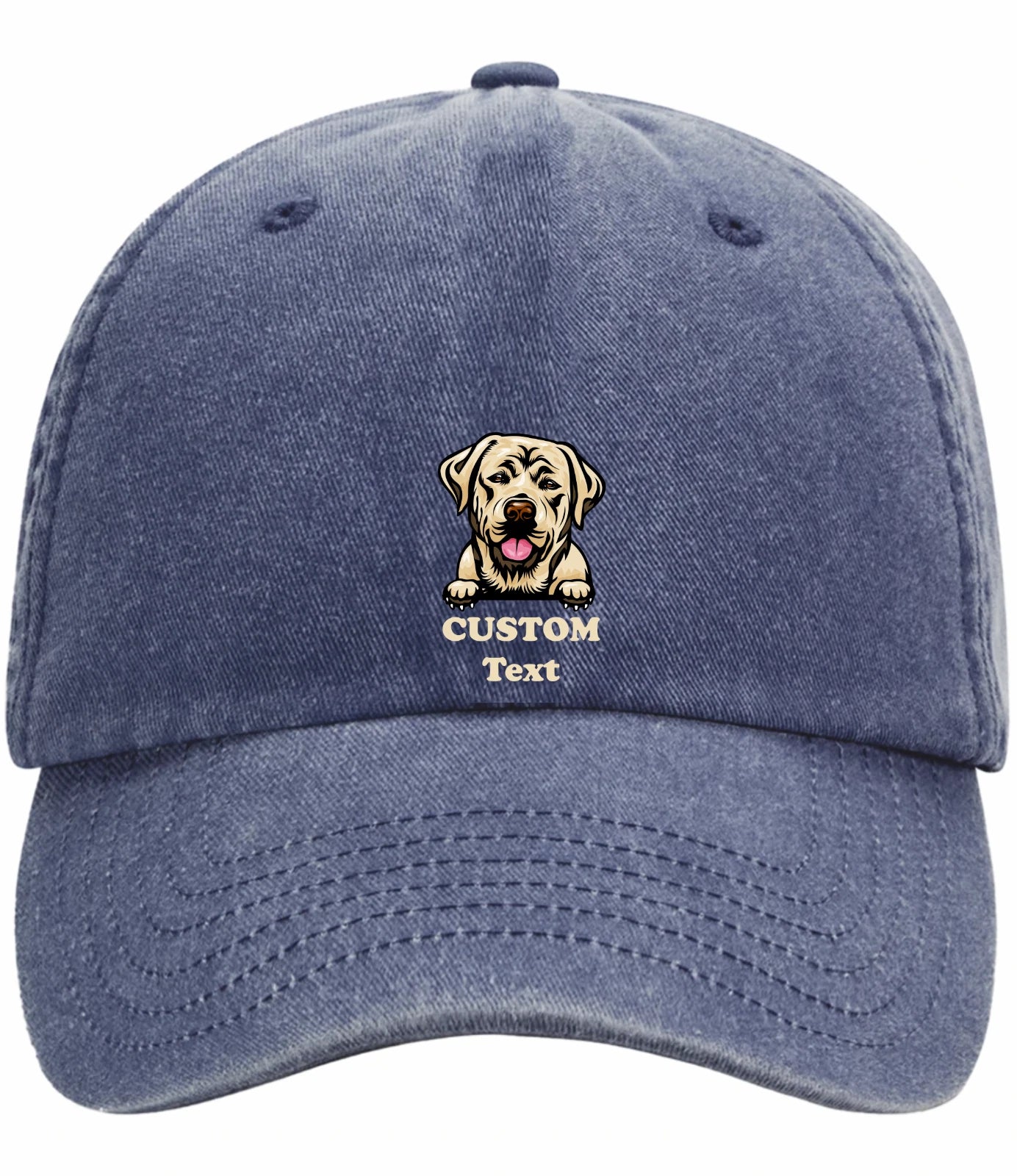 Custom Hand Painted Canine Labrador Image Vintage Low Profile Baseball Cap