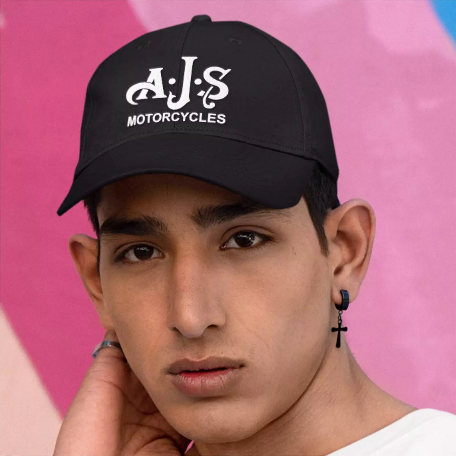 Retro Vintage Classic English AJS Motorcycle Logo Biker Quality Baseball Cap