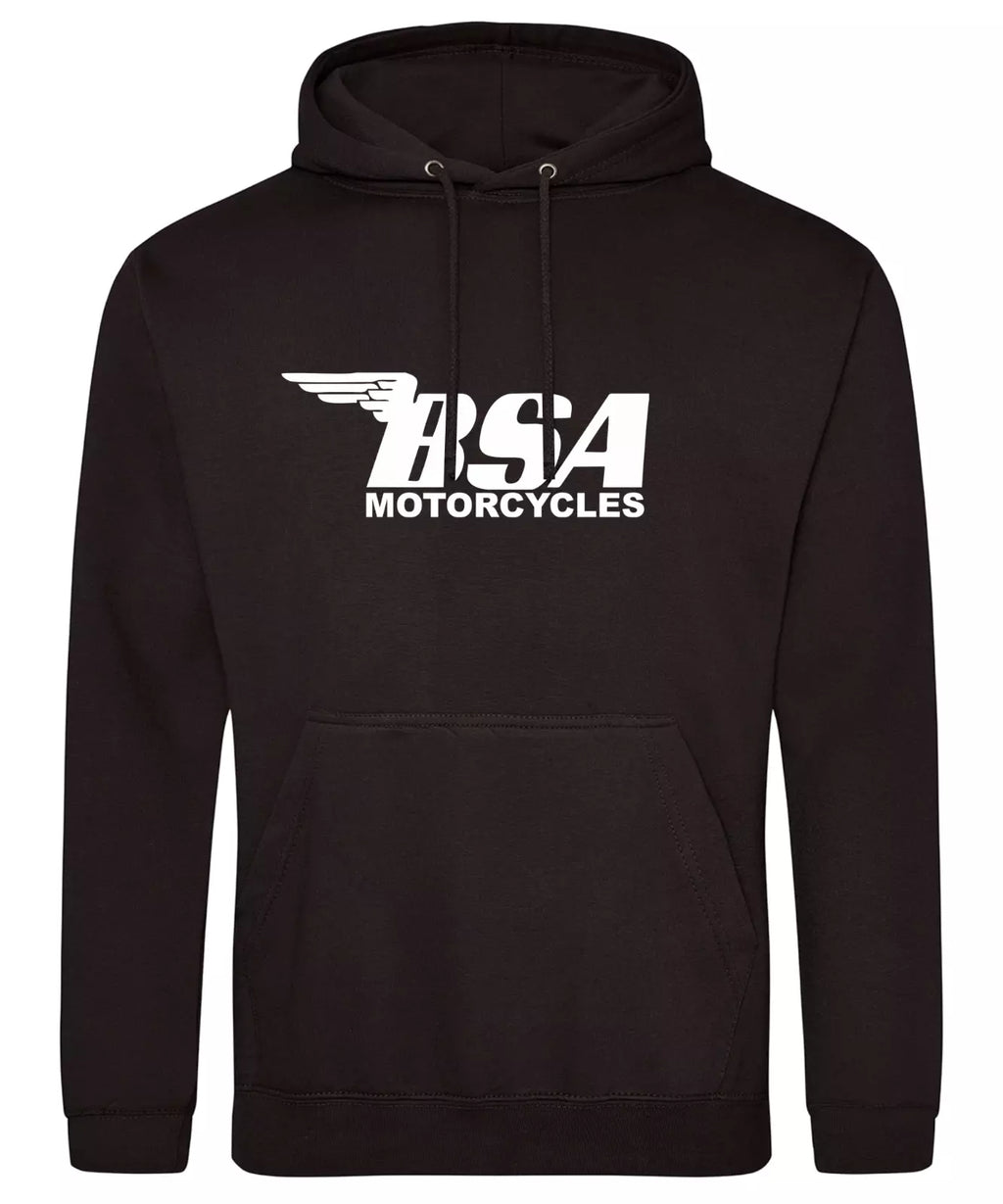 Retro Vintage Classic English BSA Motorcycle Biker Premium Hooded Sweatshirt