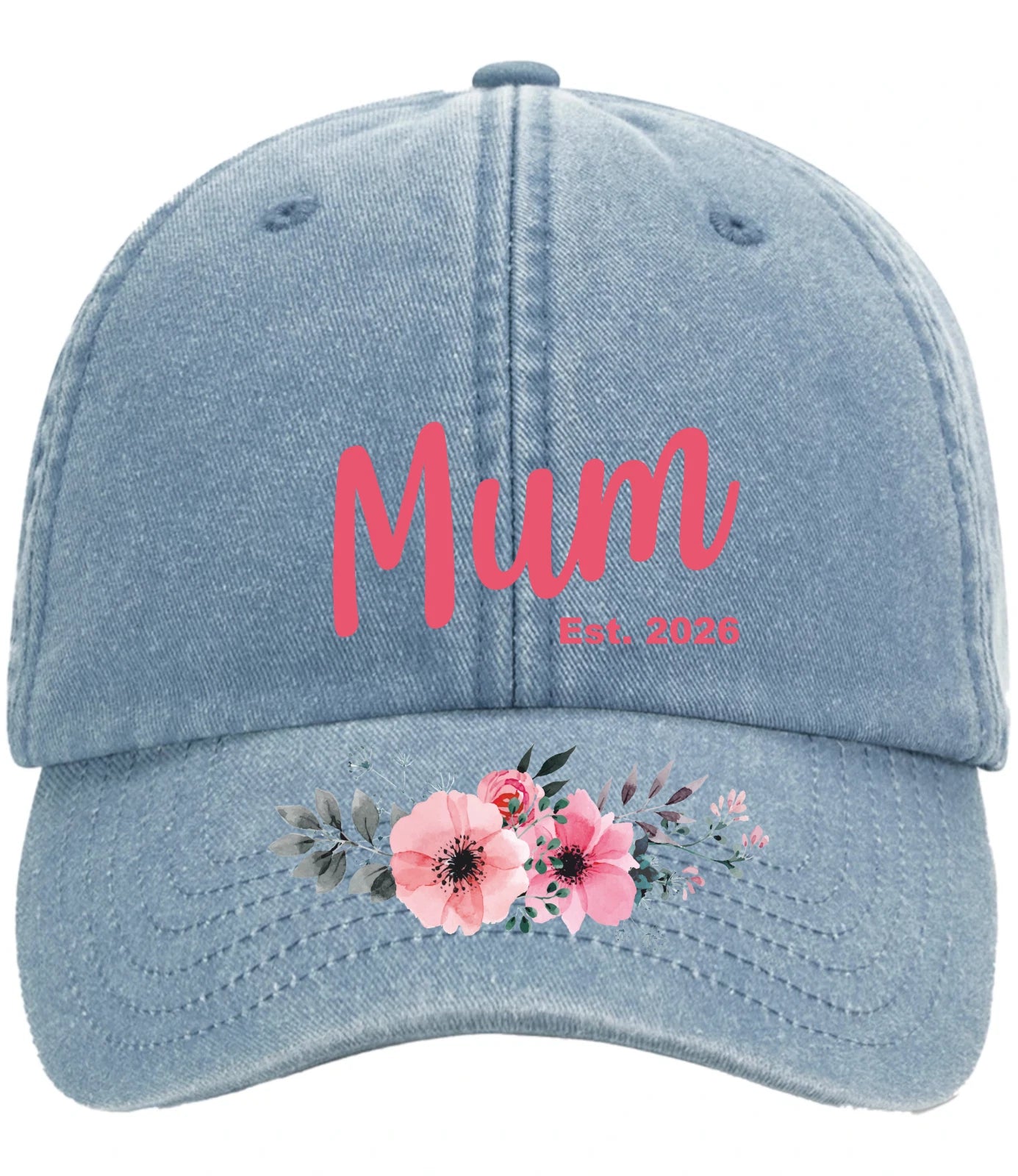 New Mum / Grandma / Gran / Auntie / Est: 2026 Vintage Low Profile Baseball Cap