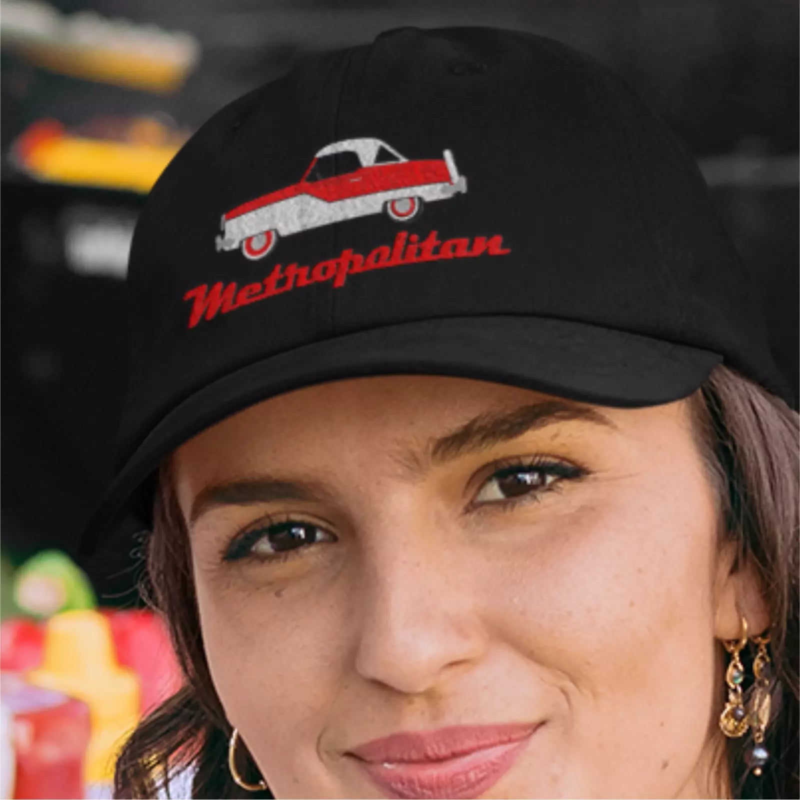 Vintage Motoring Nash Metropoitan Logo and Image Quality Baseball Cap