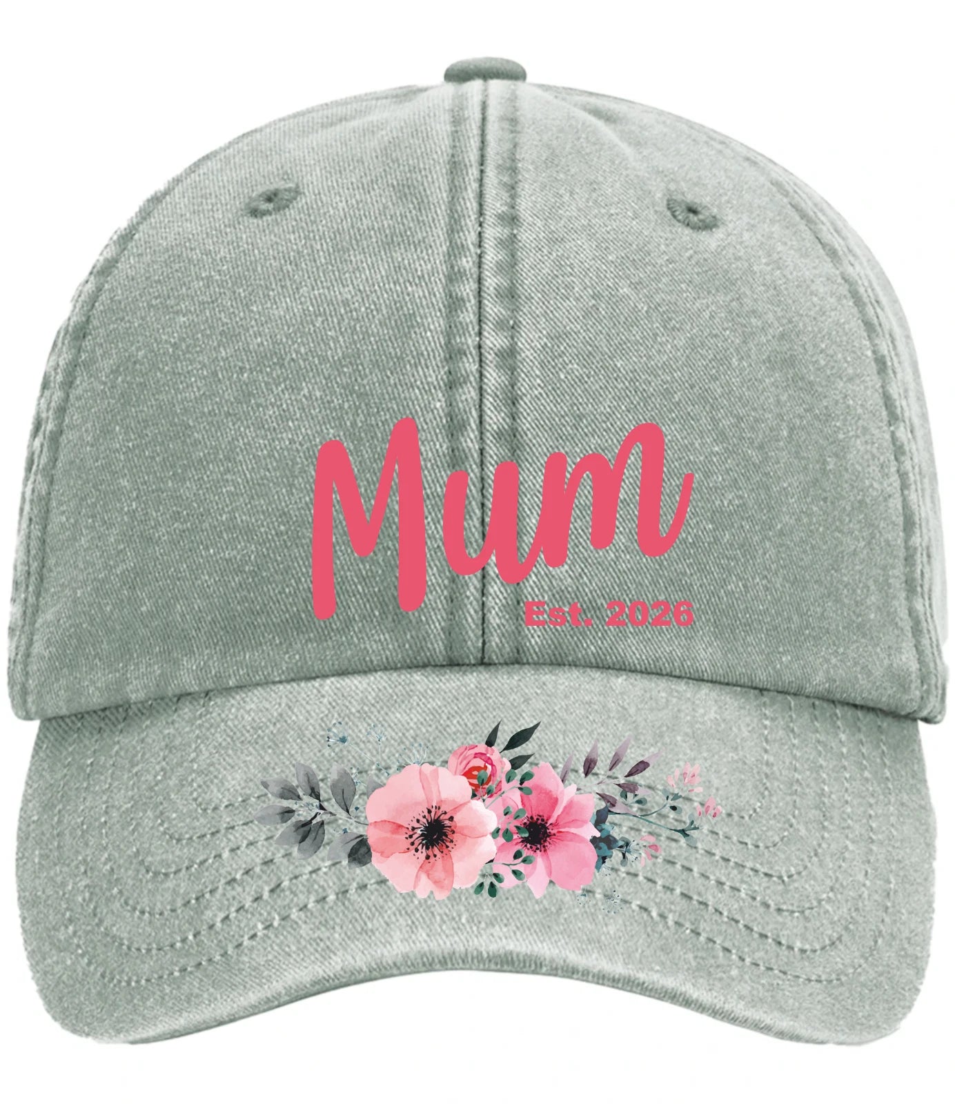 New Mum / Grandma / Gran / Auntie / Est: 2026 Vintage Low Profile Baseball Cap