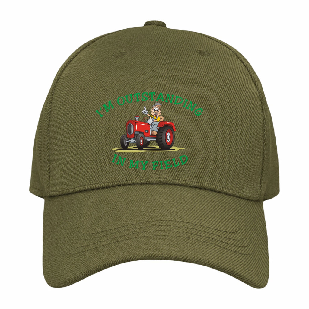 Tractor Driver Funny Humour Image Outstanding in my Field Quality Baseball Cap
