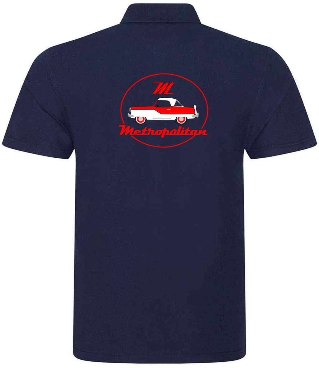 Retro Vintage Classic Nash Metropolitan Car Image Premium Quality Poloshirt