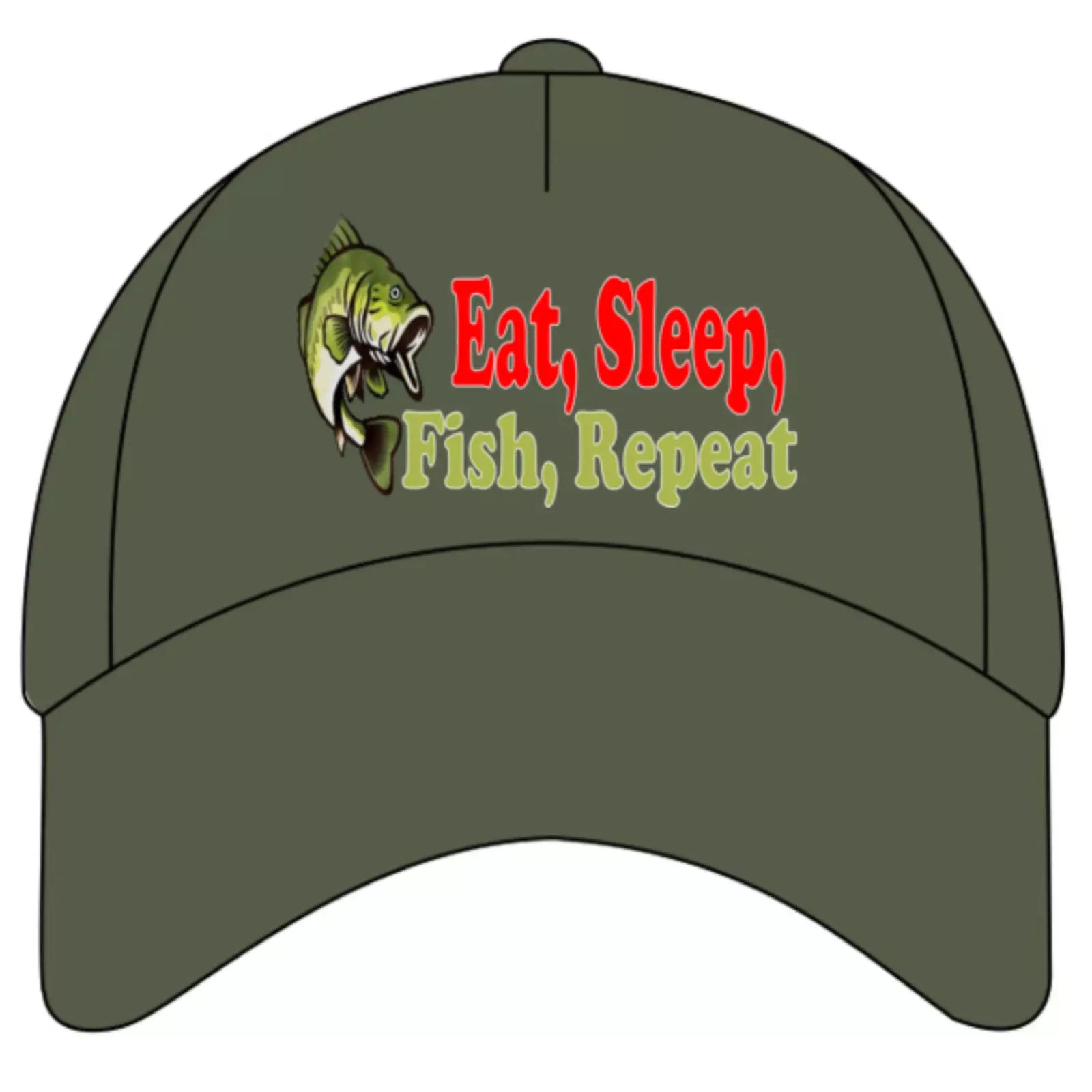 Angling Carp Fishing Eat Sleep Fish Repeat Quality Colour Decorated Baseball Cap