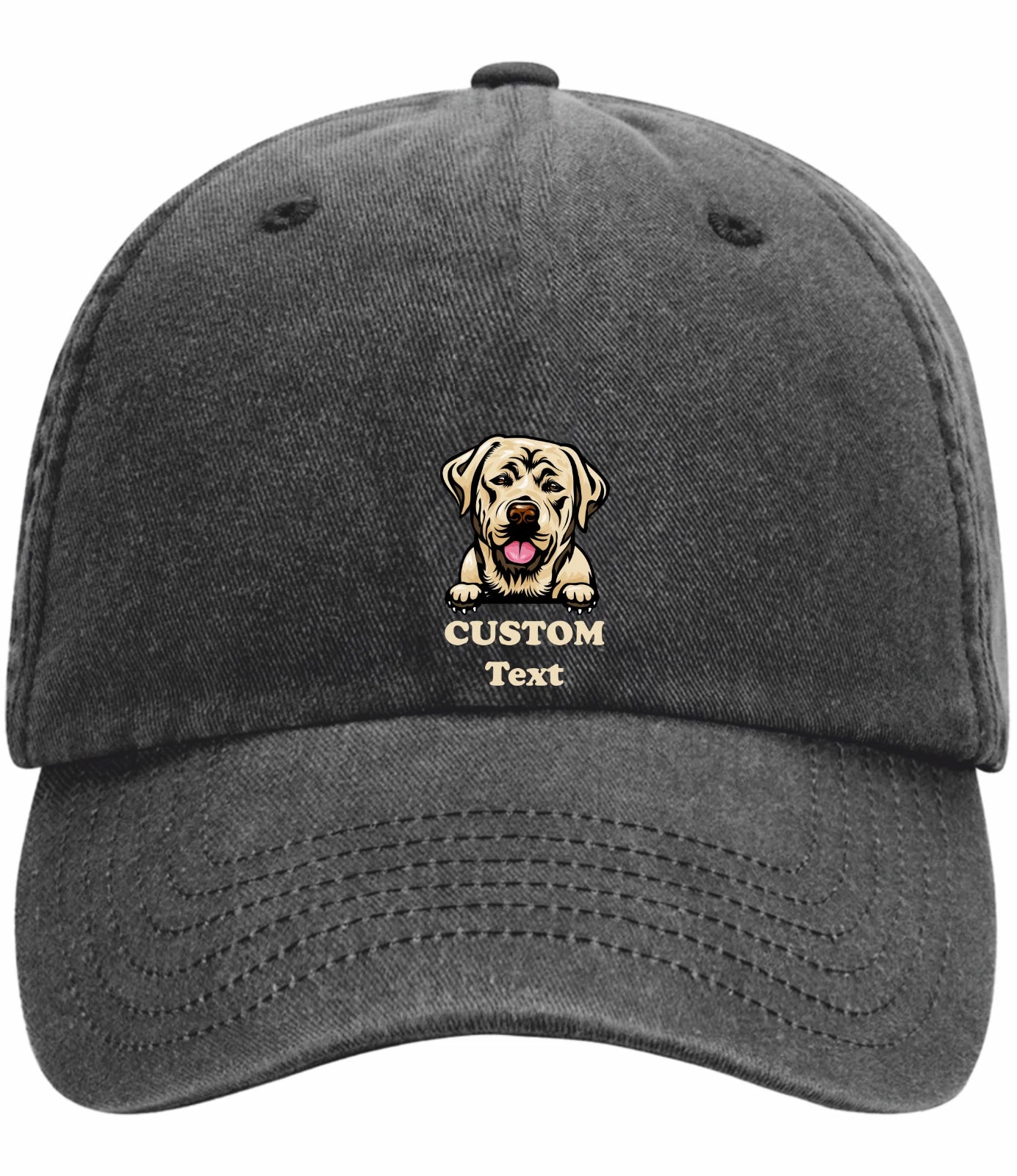 Custom Hand Painted Canine Labrador Image Vintage Low Profile Baseball Cap