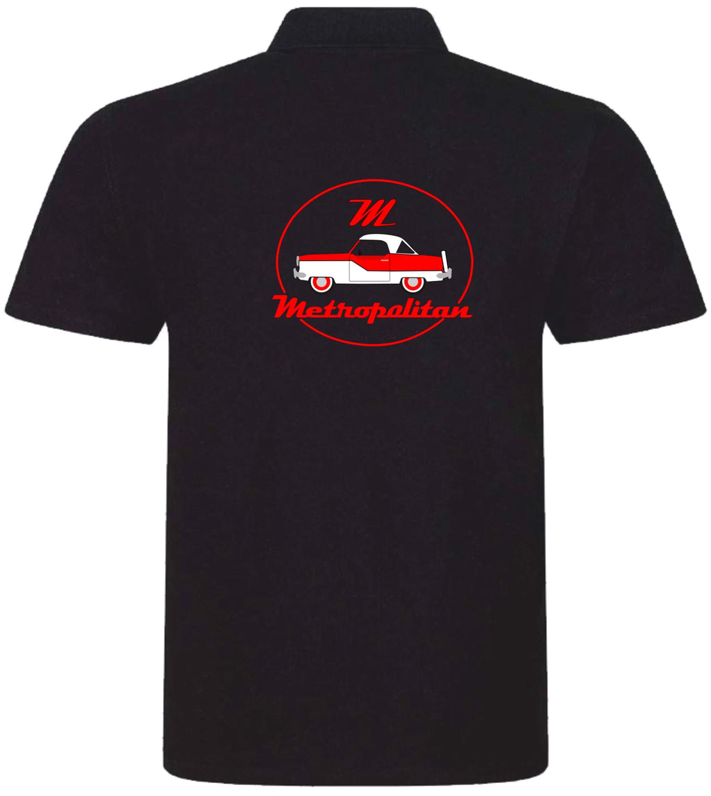 Retro Vintage Classic Nash Metropolitan Car Image Premium Quality Poloshirt