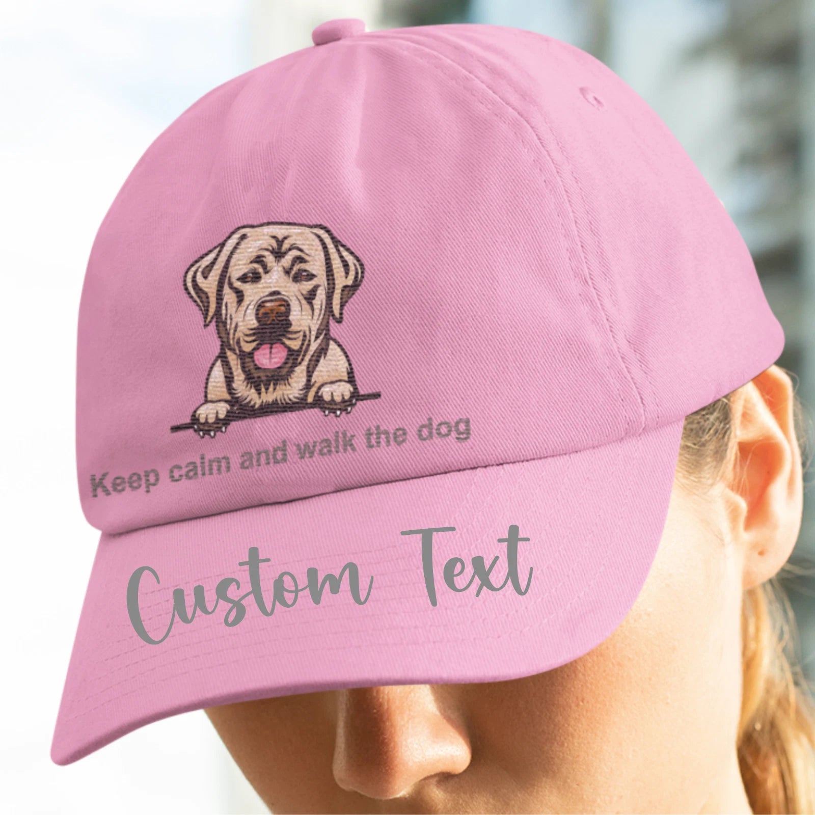 Personalised Golden Labrador Keep Calm & Walk the Dog custom  Image Baseball Cap