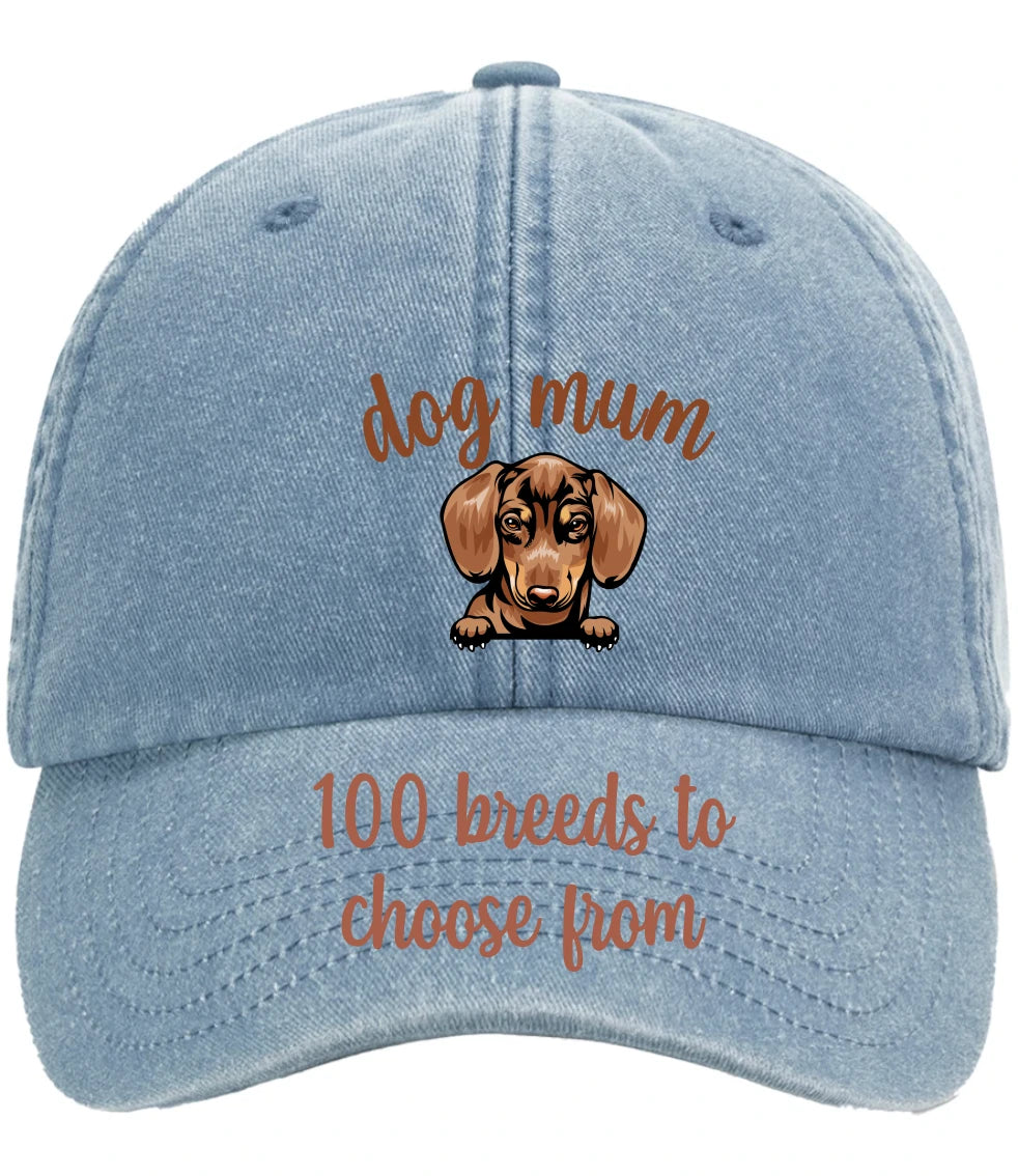 100 Images Custom Dog Mum Mothers Day Gift Vintage Low Profile Baseball Cap
