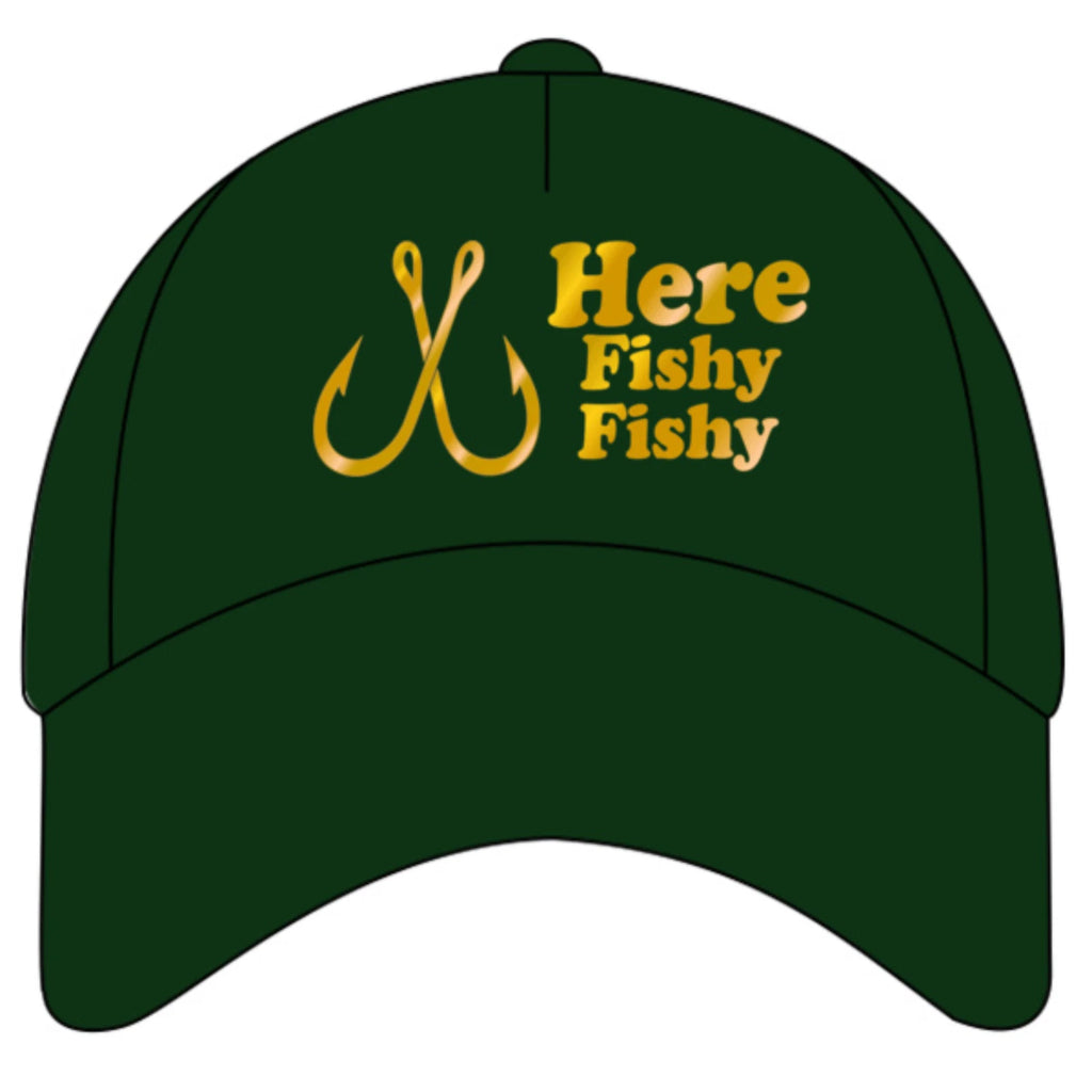 Humorous Funny Fishing Angling Here Fishy Fishy  Premium Quality Baseball Cap