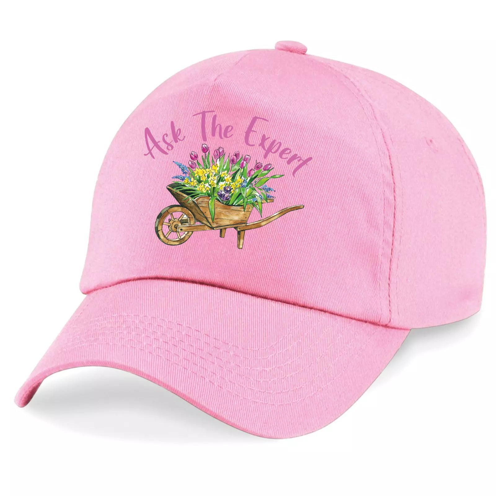Gardening Gardener Ask The Expert Baseball Cap Wheelbarrow & Flowers decoration