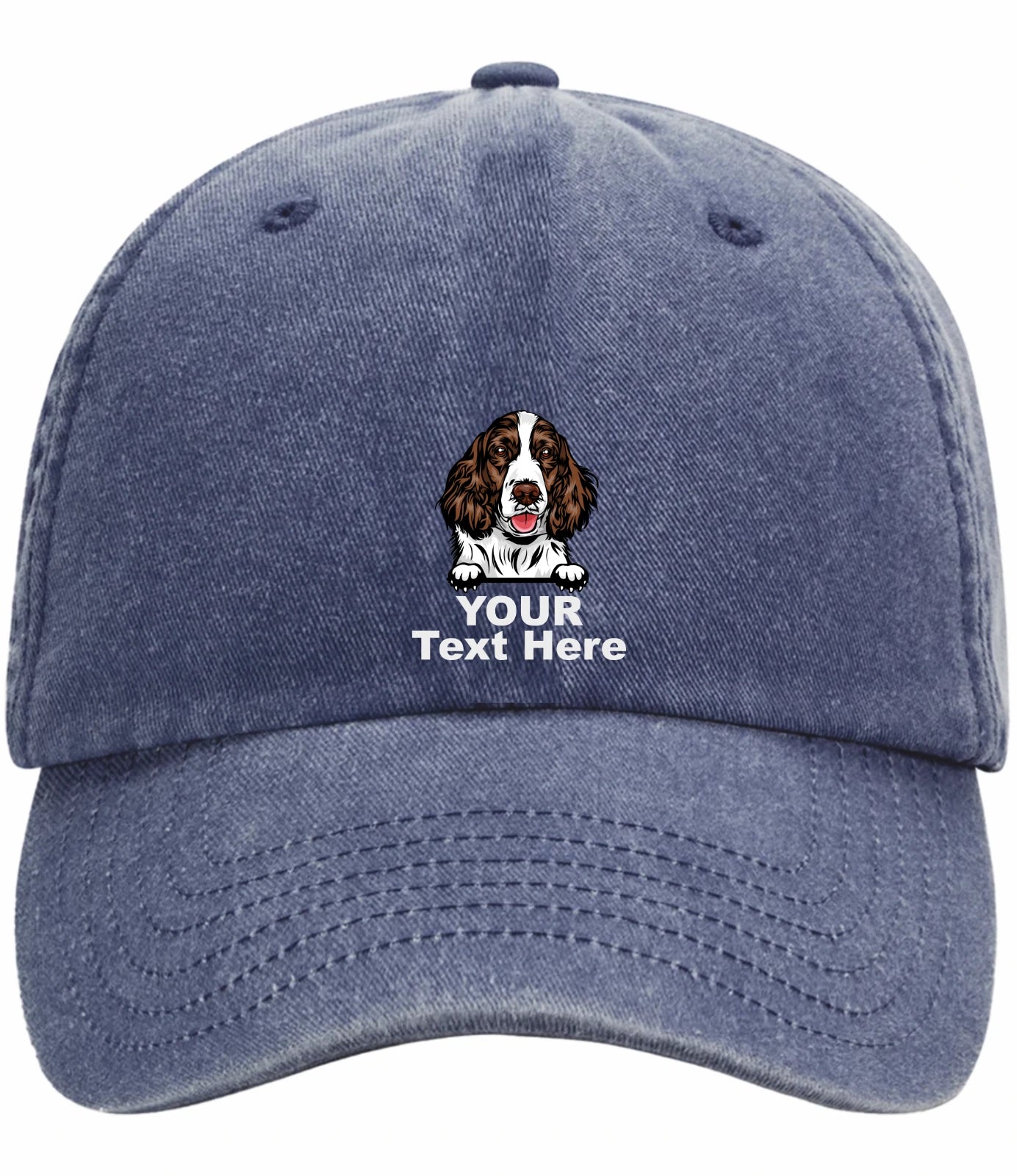 Custom Decorated Springer Spaniel Image Vintage Low Profile Baseball Cap
