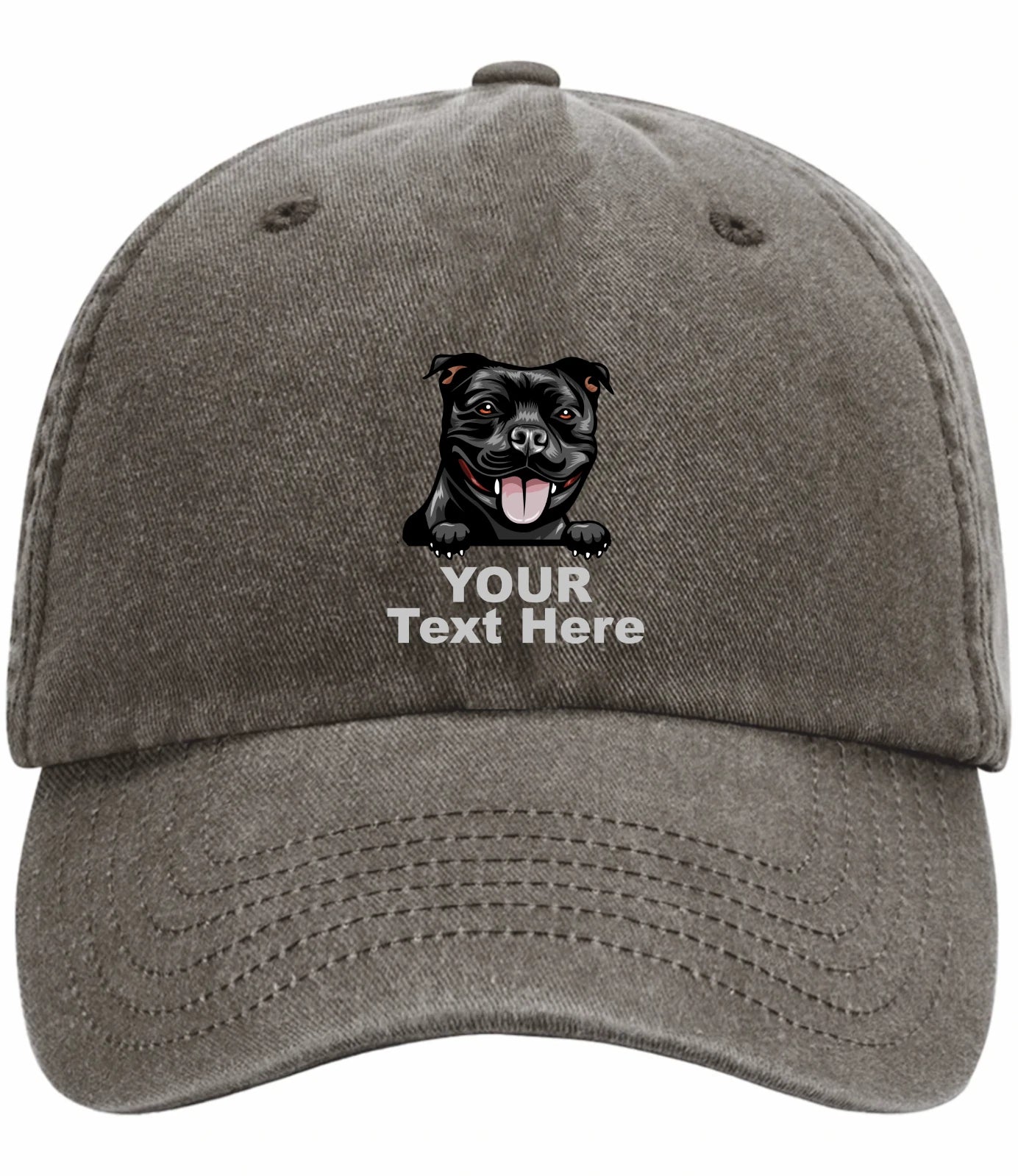 Custom Decorated Staffie Image Vintage Low Profile Baseball Cap