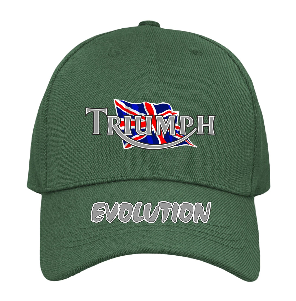 Retro Classic Vintage Triumph Evolution Motorcycle Peak Logo Biker Baseball Cap
