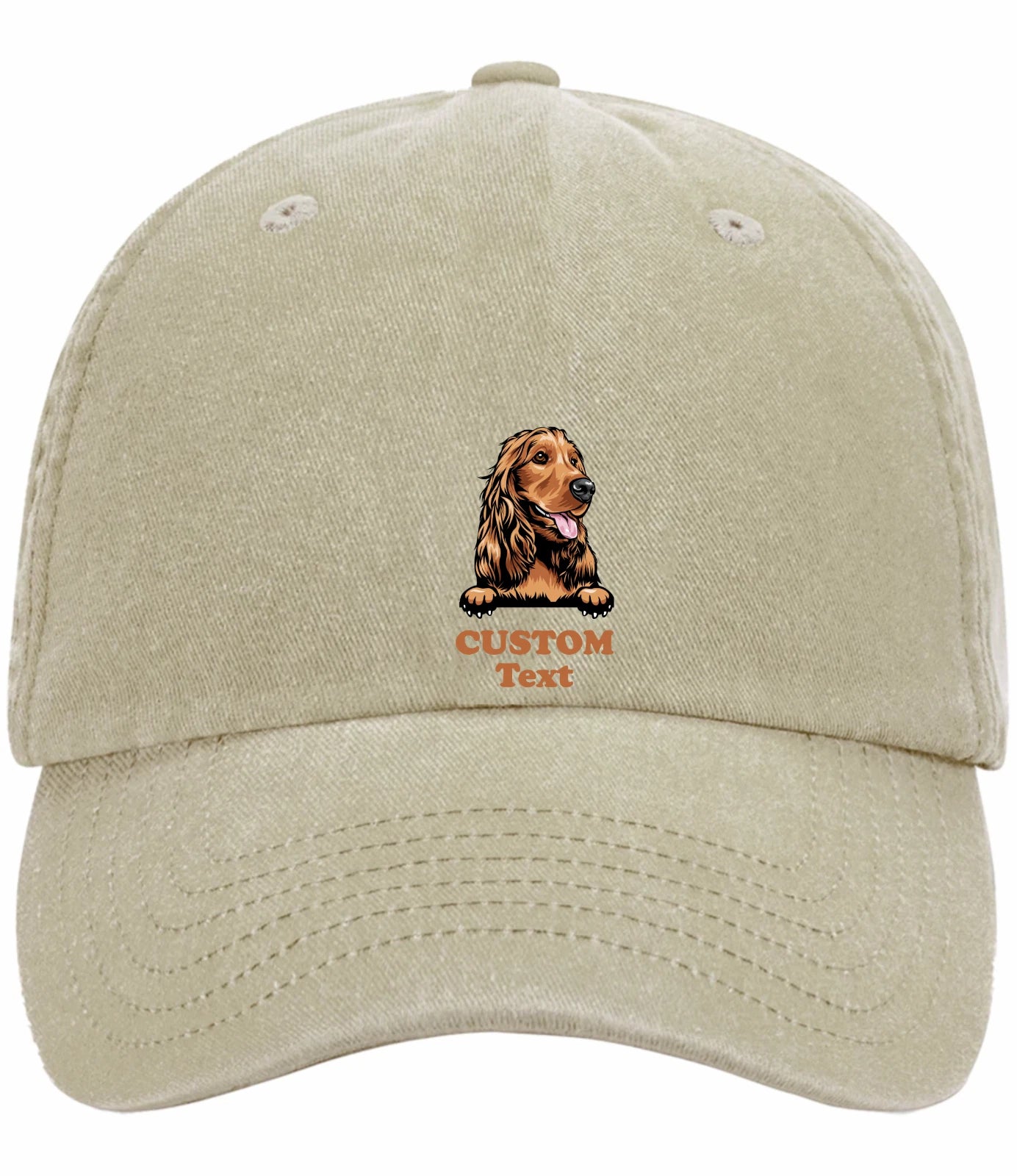 Custom Decorated Golden Retreiver Image Vintage Low Profile Baseball Cap