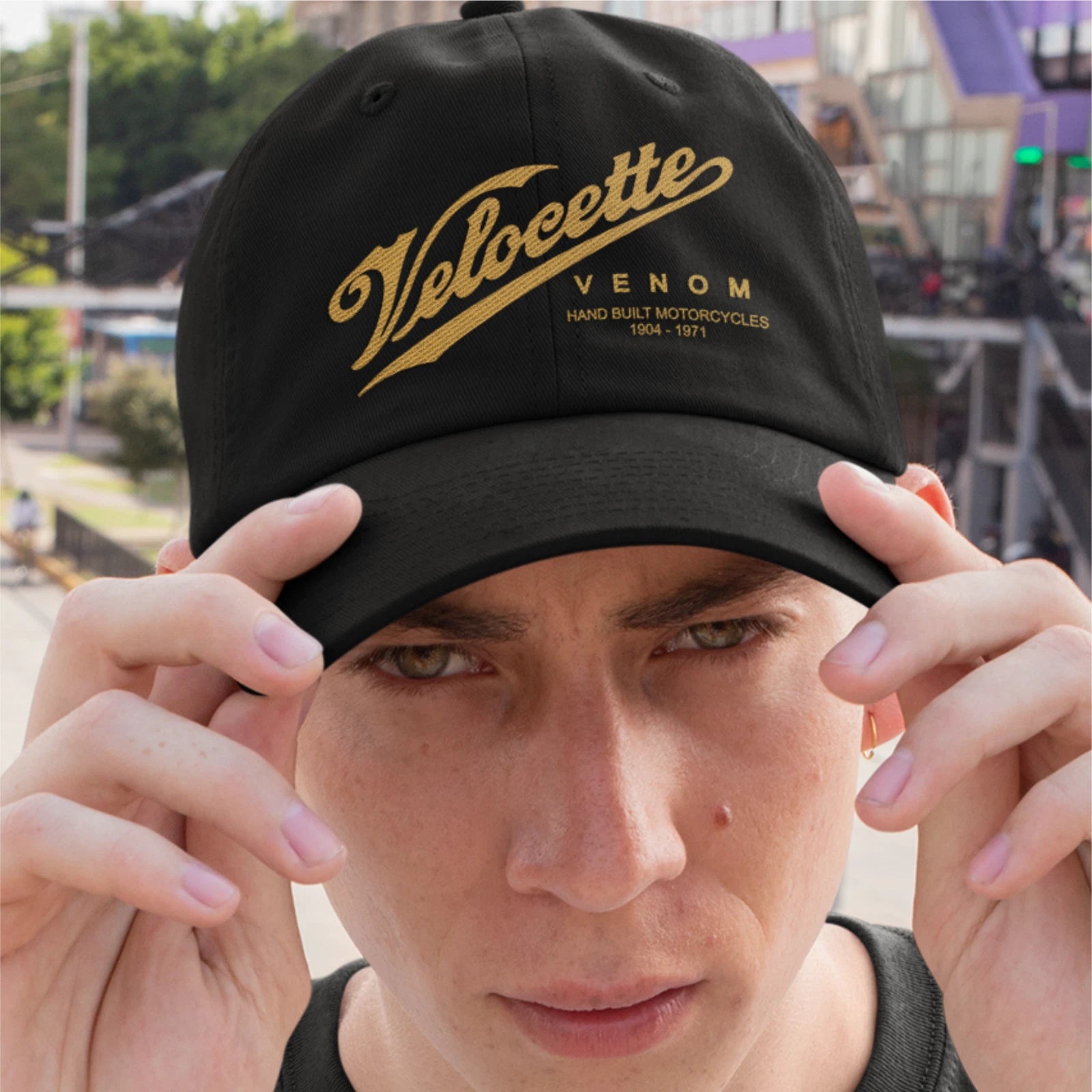 Retro Vintage Classic Velocette Venom Motorcycle Logo Biker Quality Baseball Cap