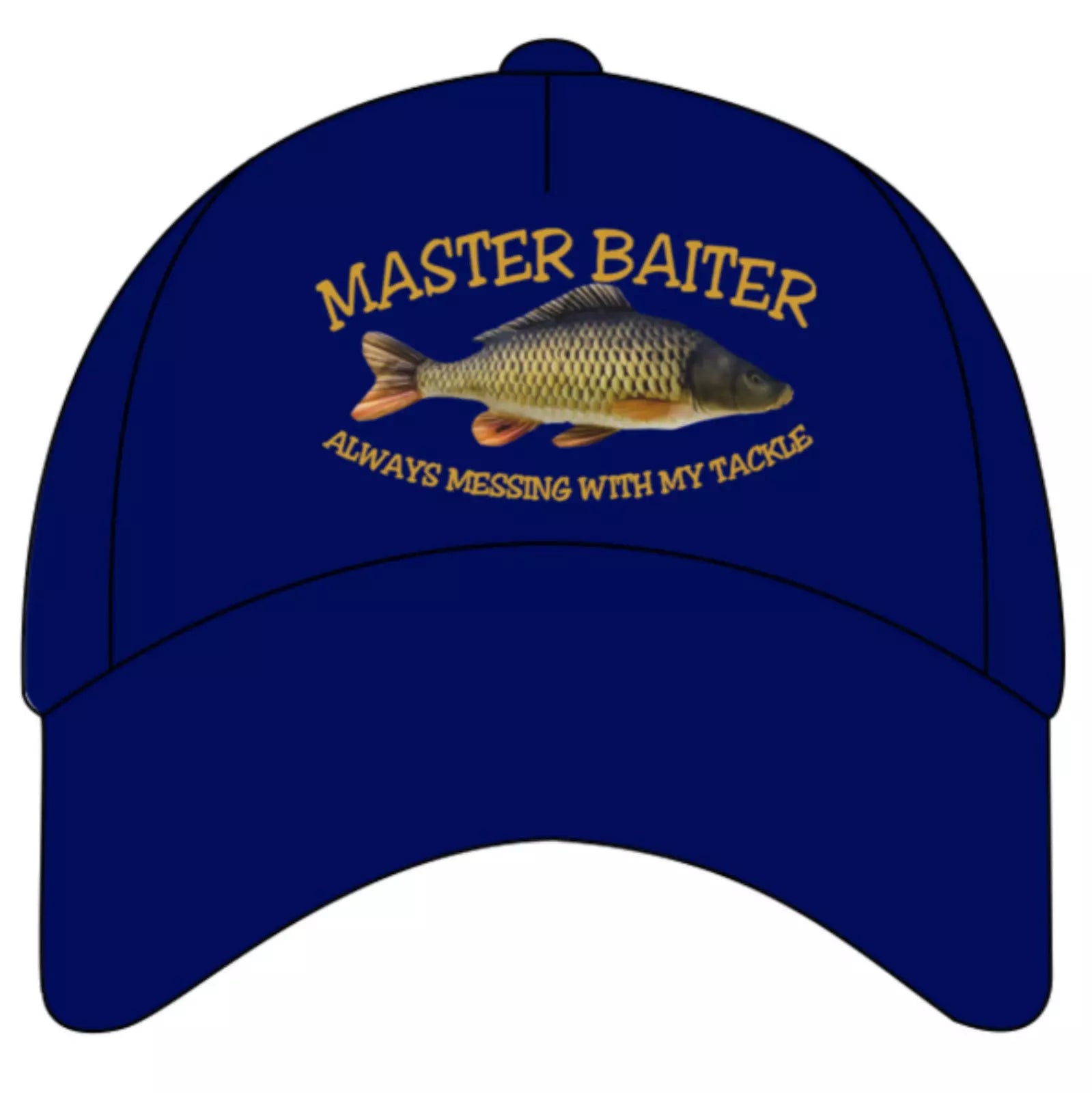 Funny Fishing Angling Master Baiter Text Carp Image Premium Quality Baseball Cap