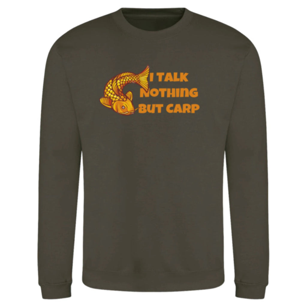 Funny Humorous Fishing Angling 'I Talk Carp' Text Premium Quality Sweatshirt