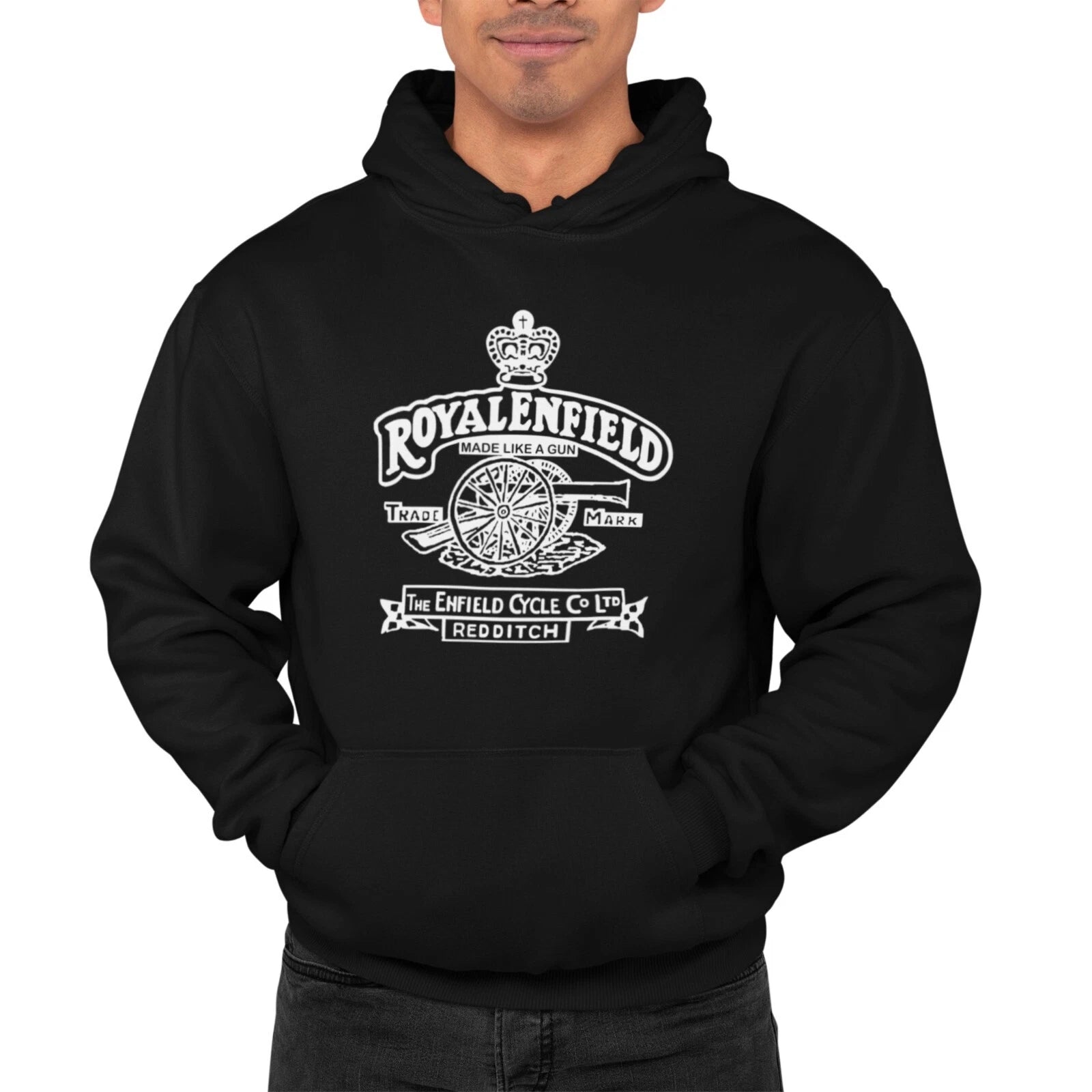 Vintage Classic Royal Enfield Gun Motorcycle Biker Premium Hooded Sweatshirt