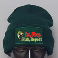 Humorous Funny Fishing Angling Eat Sleep Fish Repeat Premium Quality Beanie Hat