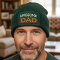 Signature Apparel - awesom-dad-text-original-warm-beanie-knitted-premium-quality-beanie-gift