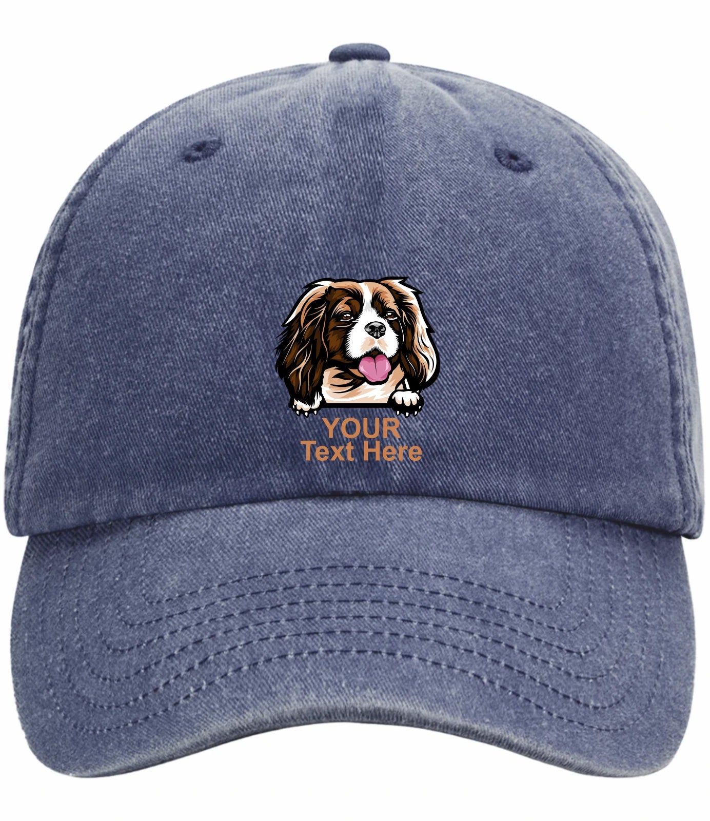 Custom Decorated King Charles Spaniel Image Vintage Low Profile Baseball Cap