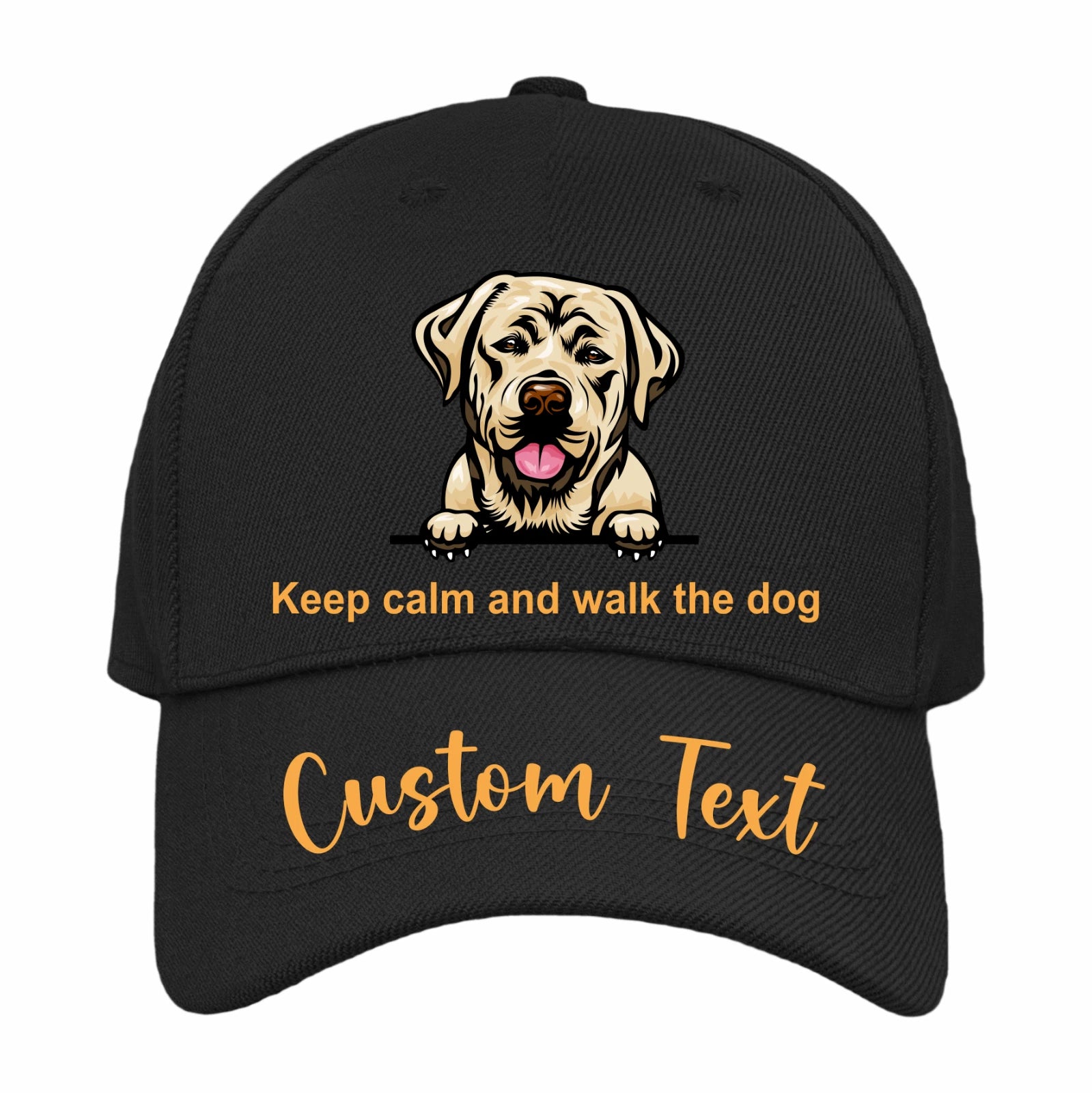 Personalised Golden Labrador Keep Calm & Walk the Dog custom  Image Baseball Cap