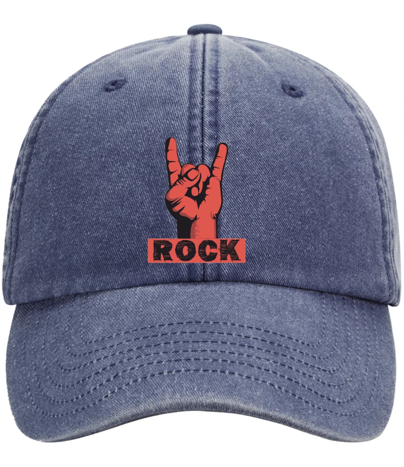 Retro Classic Rock On Relaxed Low Profile 5 Panel Vintage Baseball Cap