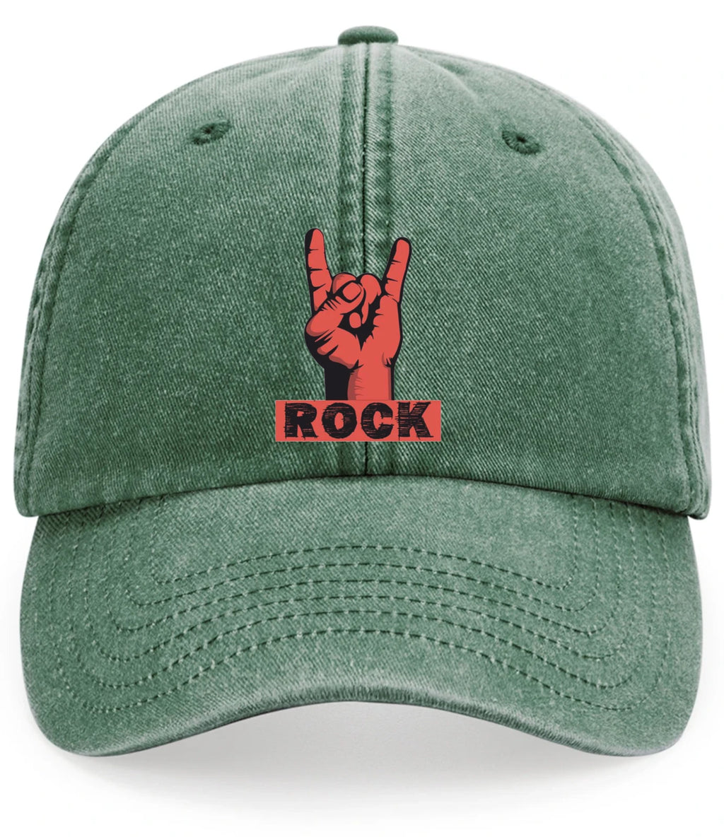 Retro Classic Rock On Relaxed Low Profile 5 Panel Vintage Baseball Cap