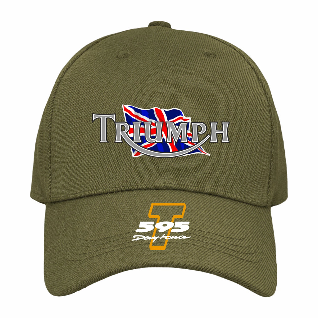 Retro Classic Triumph Daytona T 595 Motorcycle Peak Logo Biker Baseball Cap