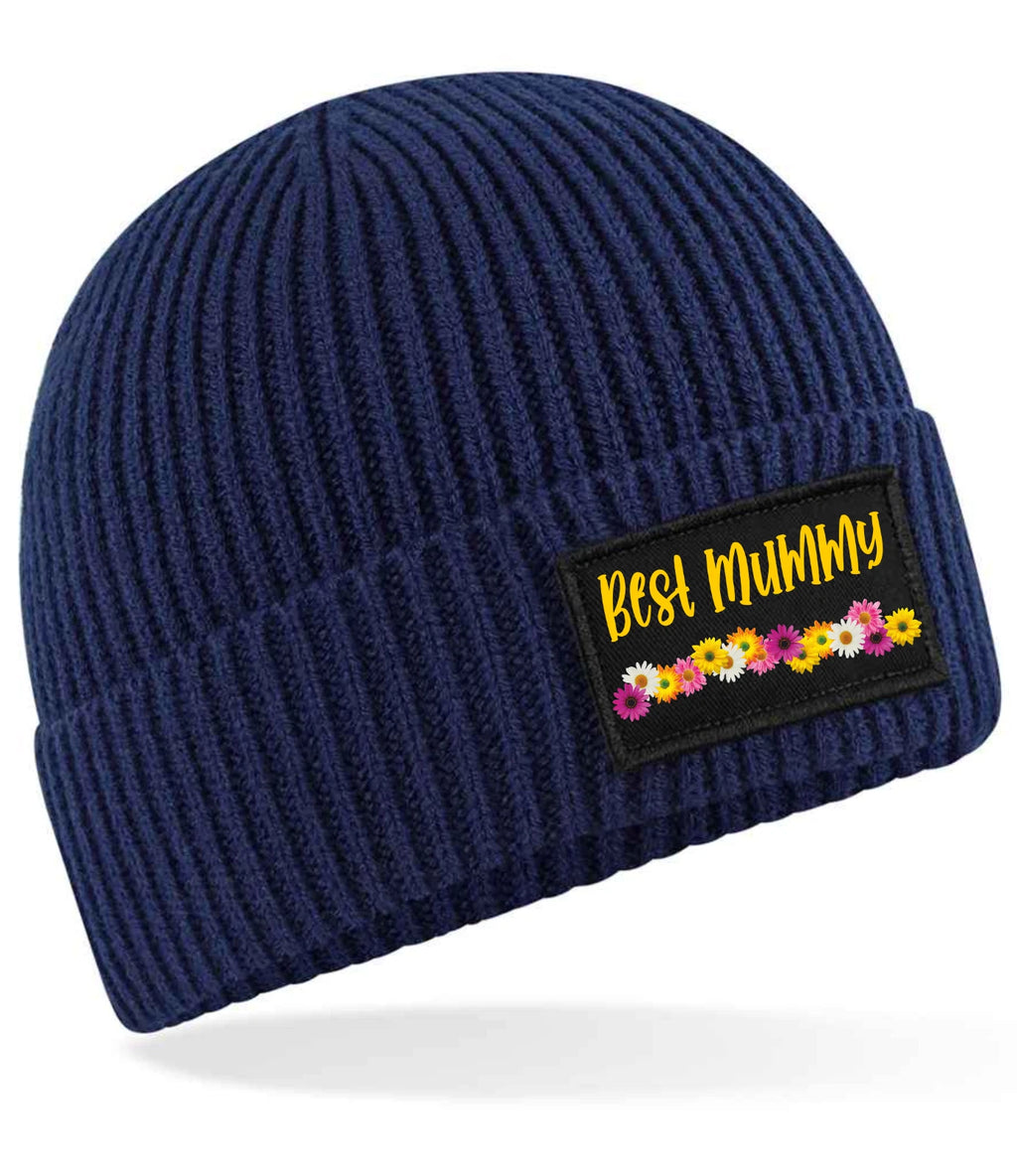 Best Mummy Text Flowers Fashion Beanie warm beanie knitted Premium Quality Gift