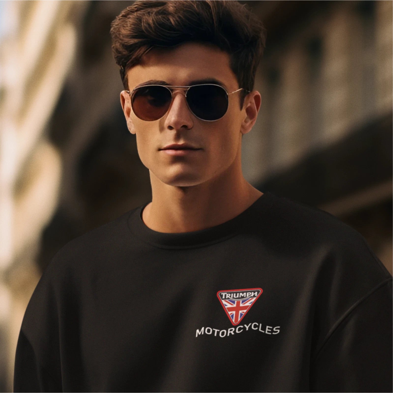 Retro Classic English  Triumph Motorcycle Biker Premium Quality Sweatshirt