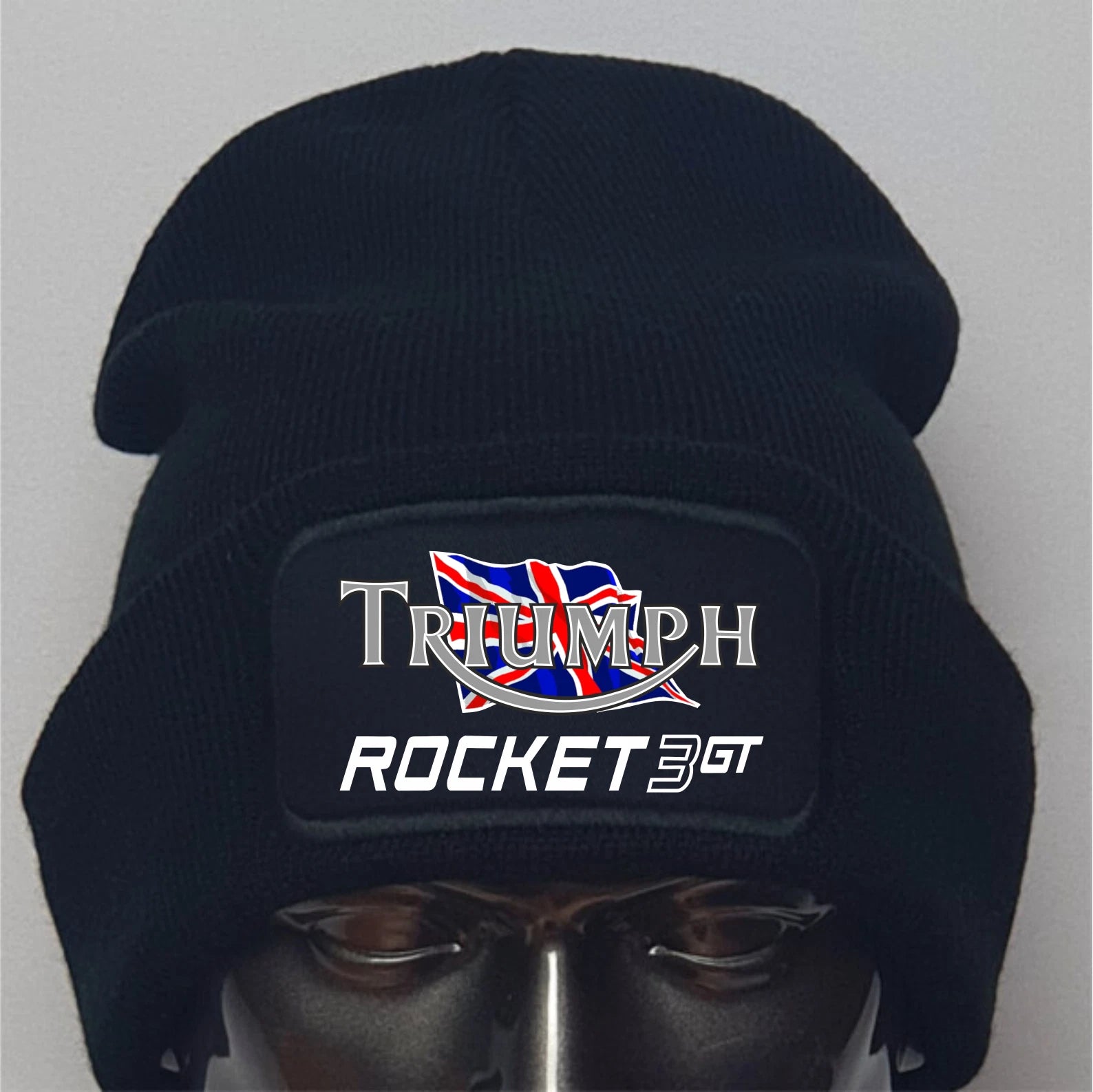 Retro Classic Triumph Rocket 3GT Biker Logo Motorcycle Premium Quality Beanie