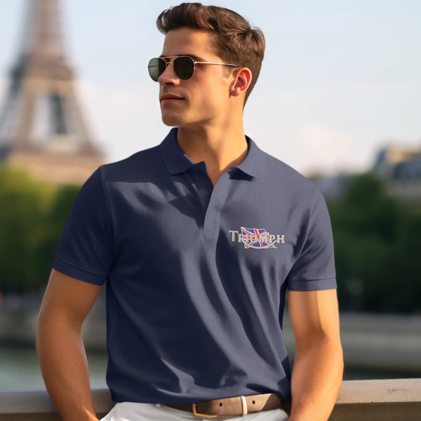 Customisable Retro Vintage Classic Triumph Premium Quality Poloshirt  XS-4XL