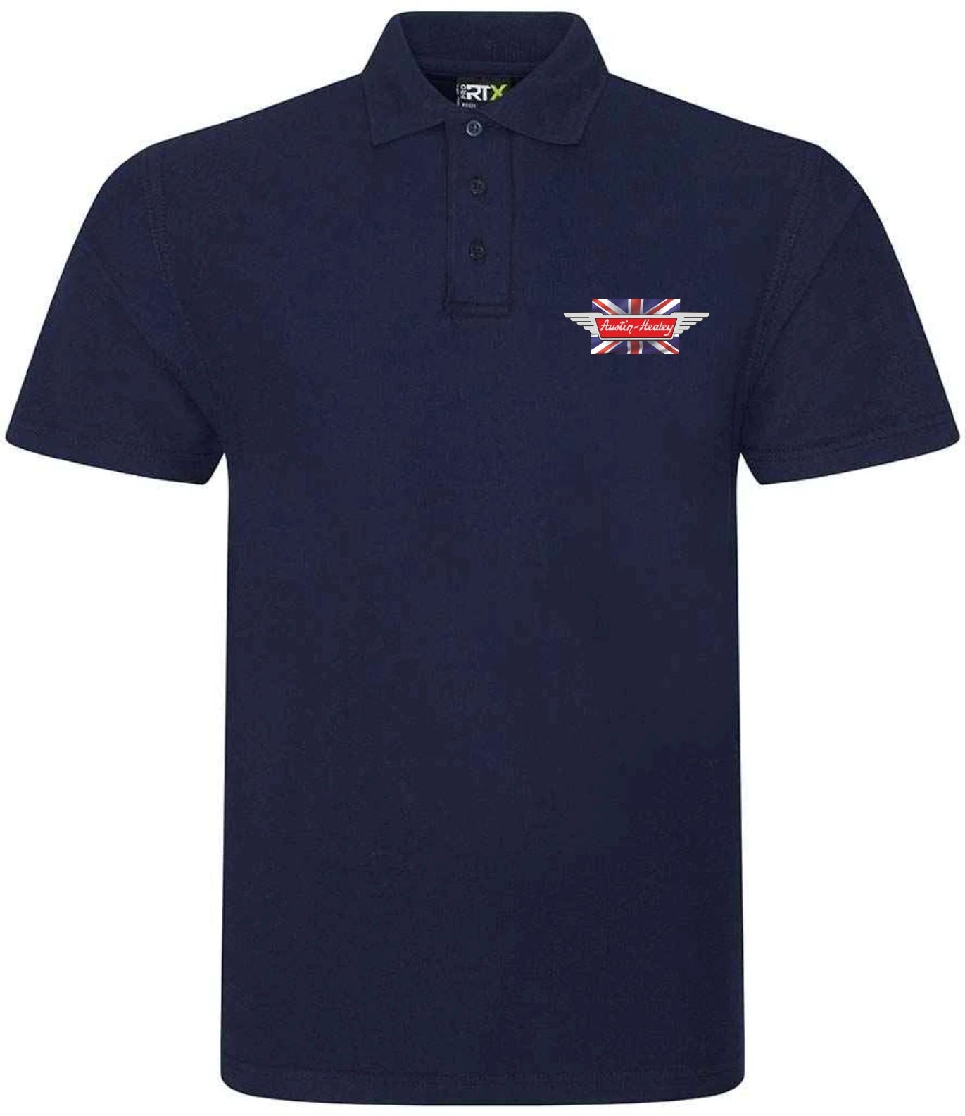 Retro Classic Austin Healey 3000 Image and Logo Premium Quality Poloshirt Sizes