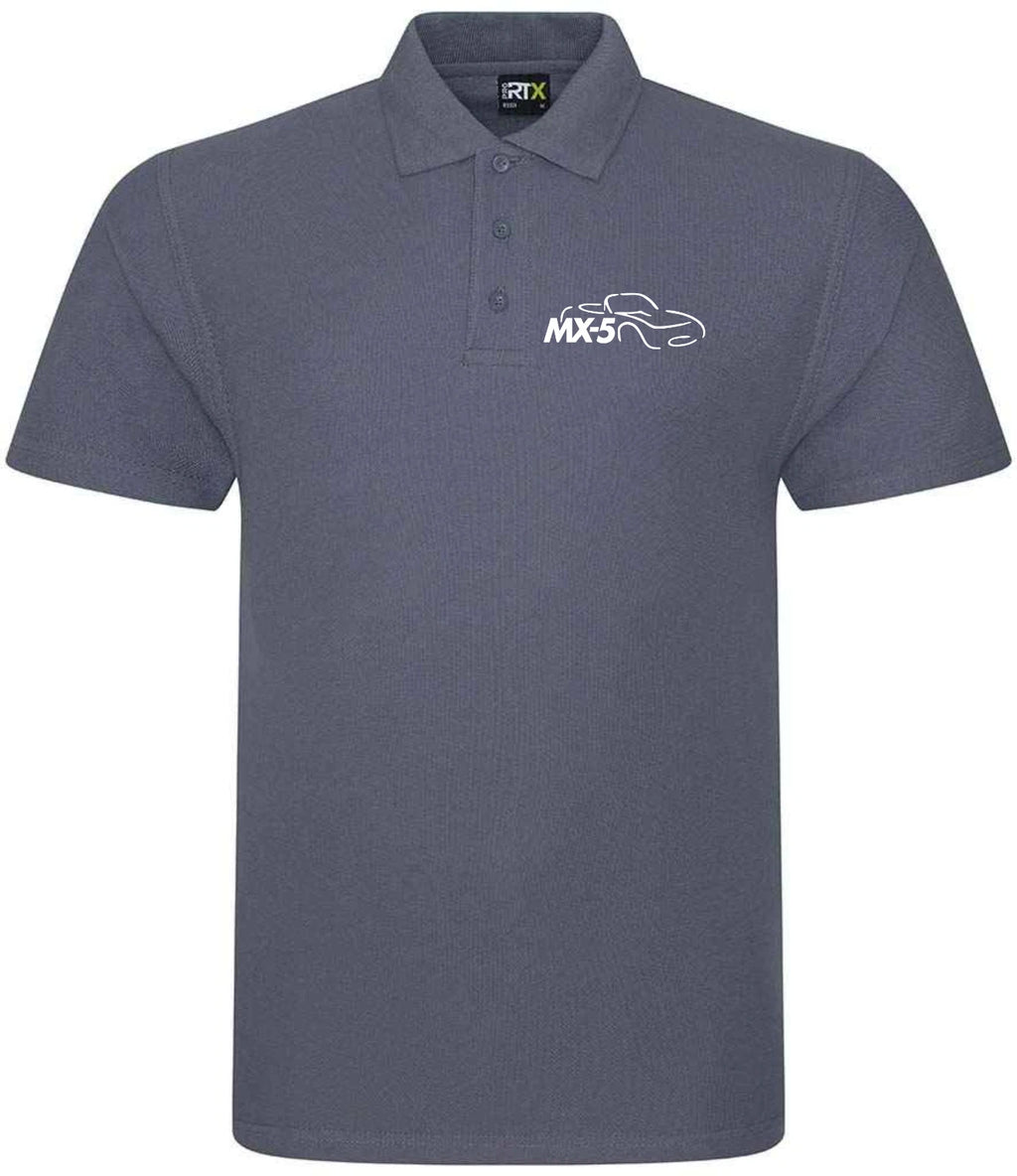 Customisable MX5 Sports Car Logo Premium Quality Poloshirt Sizes XS-4XL