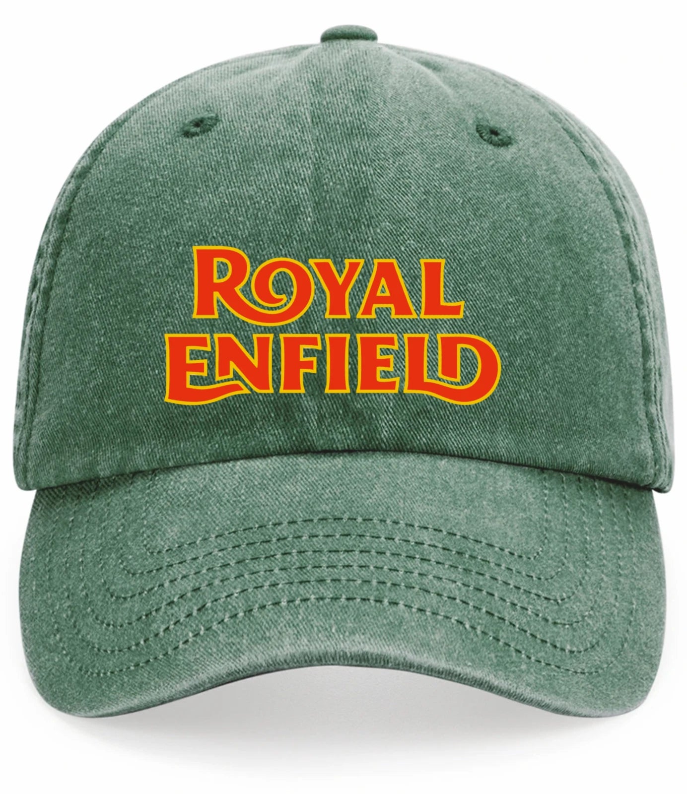Retro Classic Royal Enfield Motorcycle Logo Relaxed 5 Panel Vintage Baseball Cap