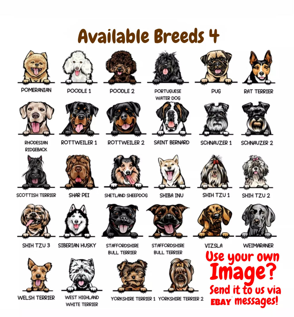 Choose from 100 Breeds  Illustration Custom Canine Dog Personalised Baseball Cap