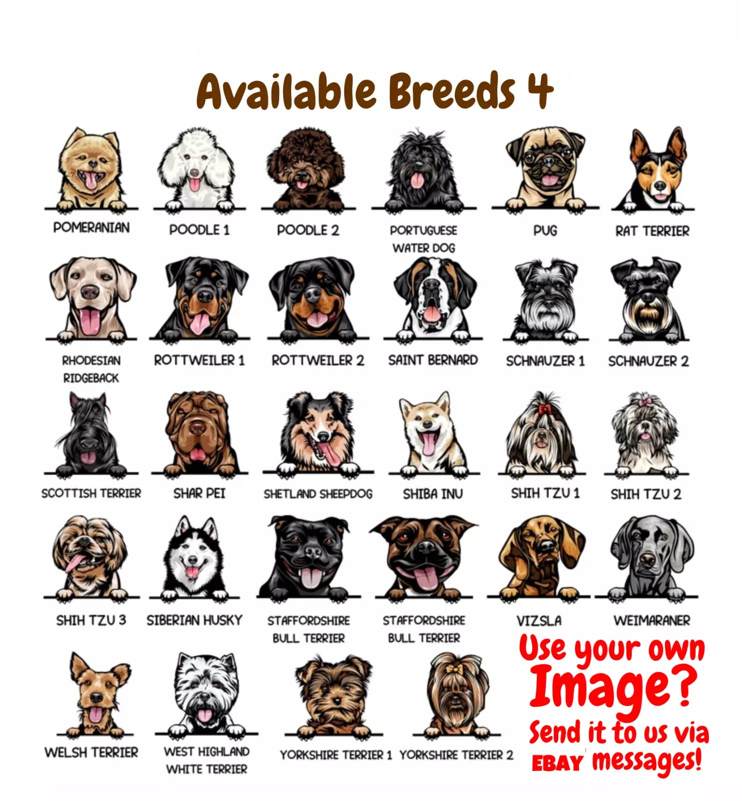 Choose from 100 Breeds  Illustration Custom Canine Dog Personalised Baseball Cap