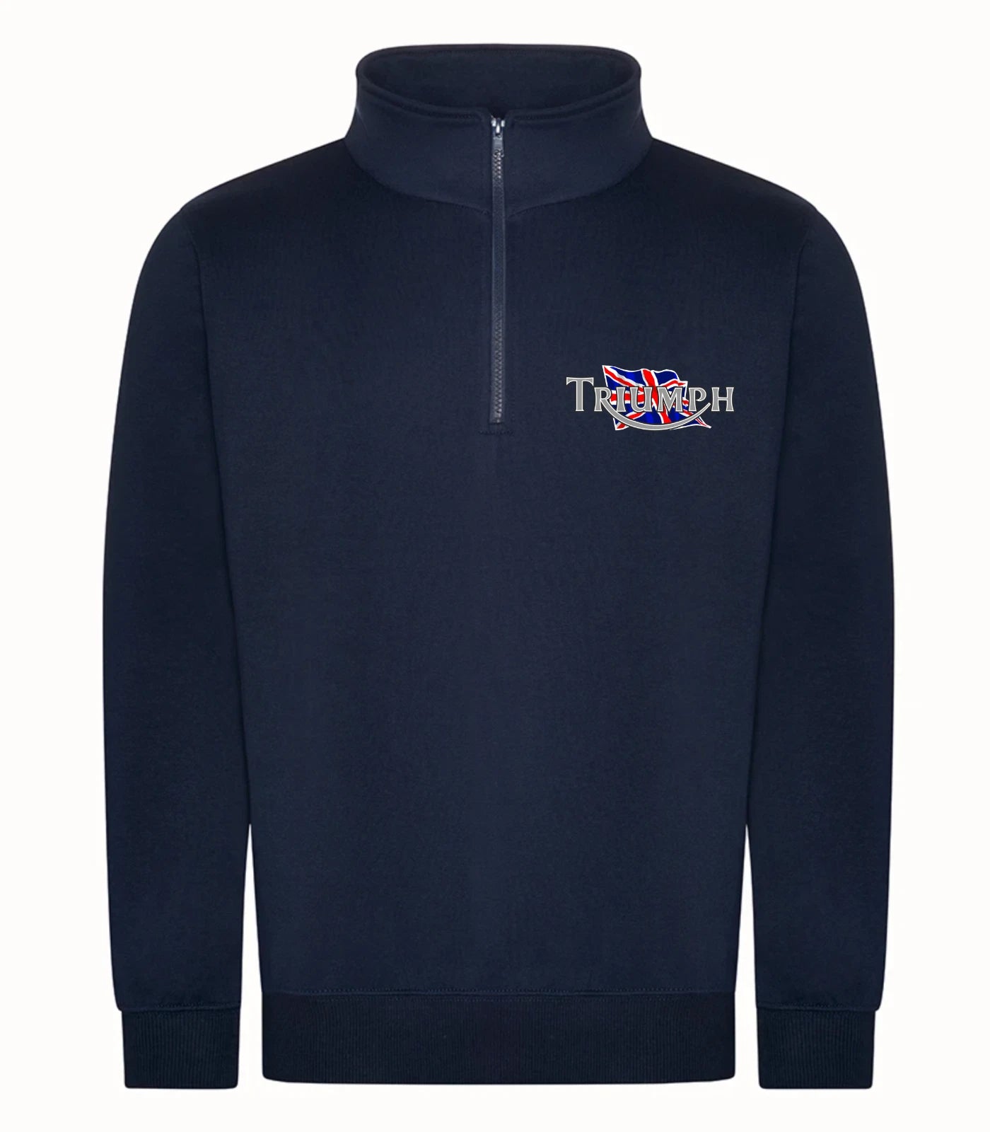 Personalised Retro Classic Triumph Motorcycle Premium Quarter Zip Sweatshirt