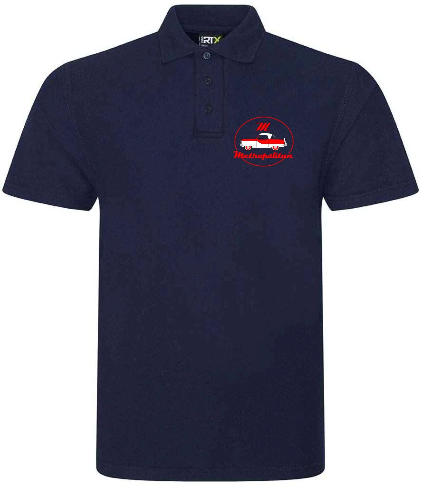 Retro Vintage Classic Nash Metropolitan Car Image Premium Quality Poloshirt
