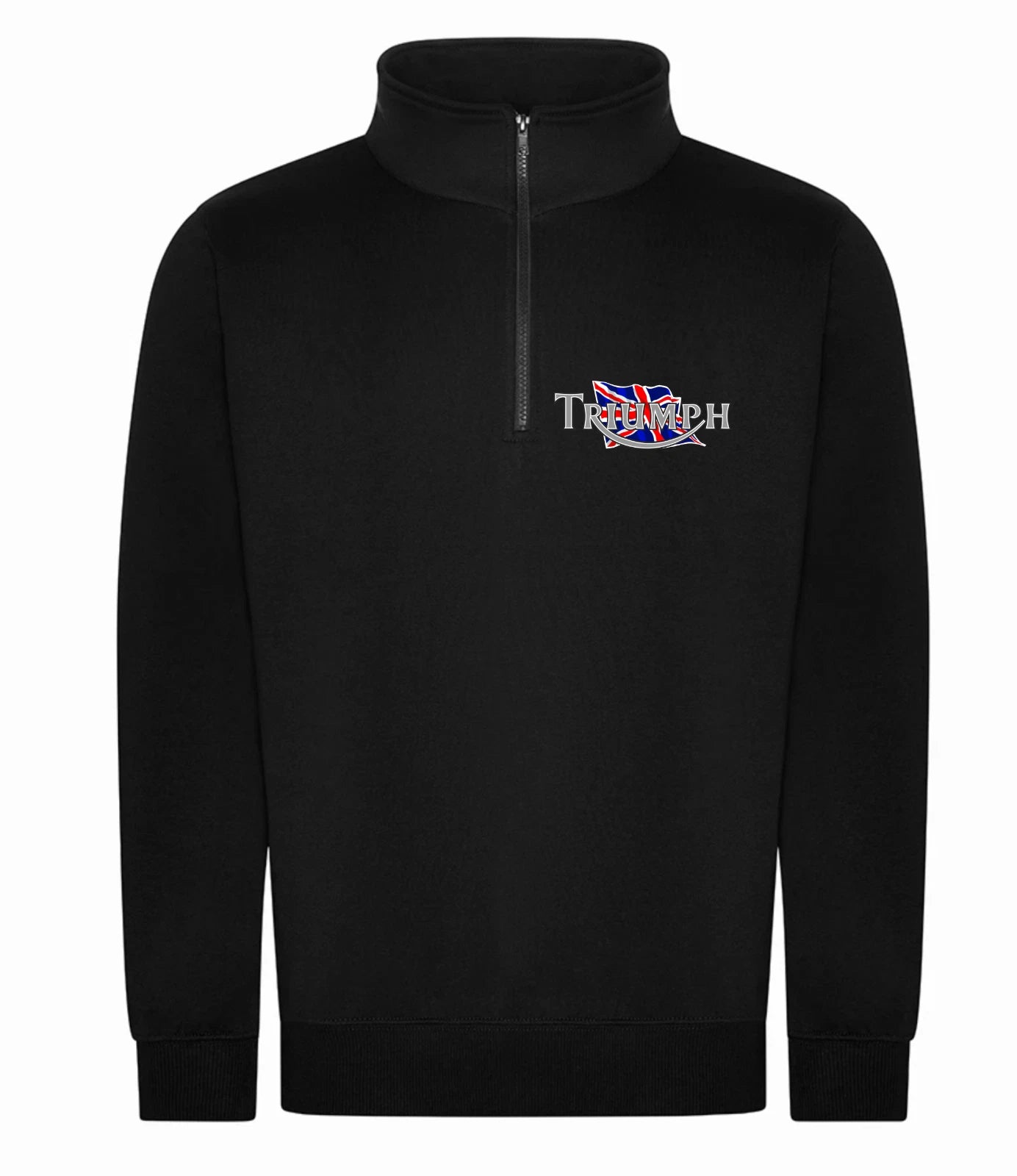 Personalised Retro Classic Triumph Motorcycle Premium Quarter Zip Sweatshirt