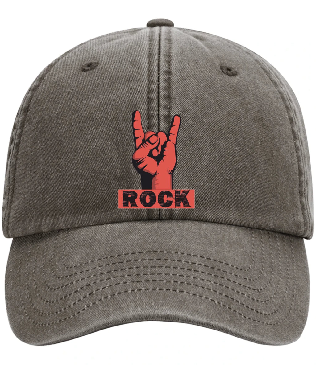 Retro Classic Rock On Relaxed Low Profile 5 Panel Vintage Baseball Cap