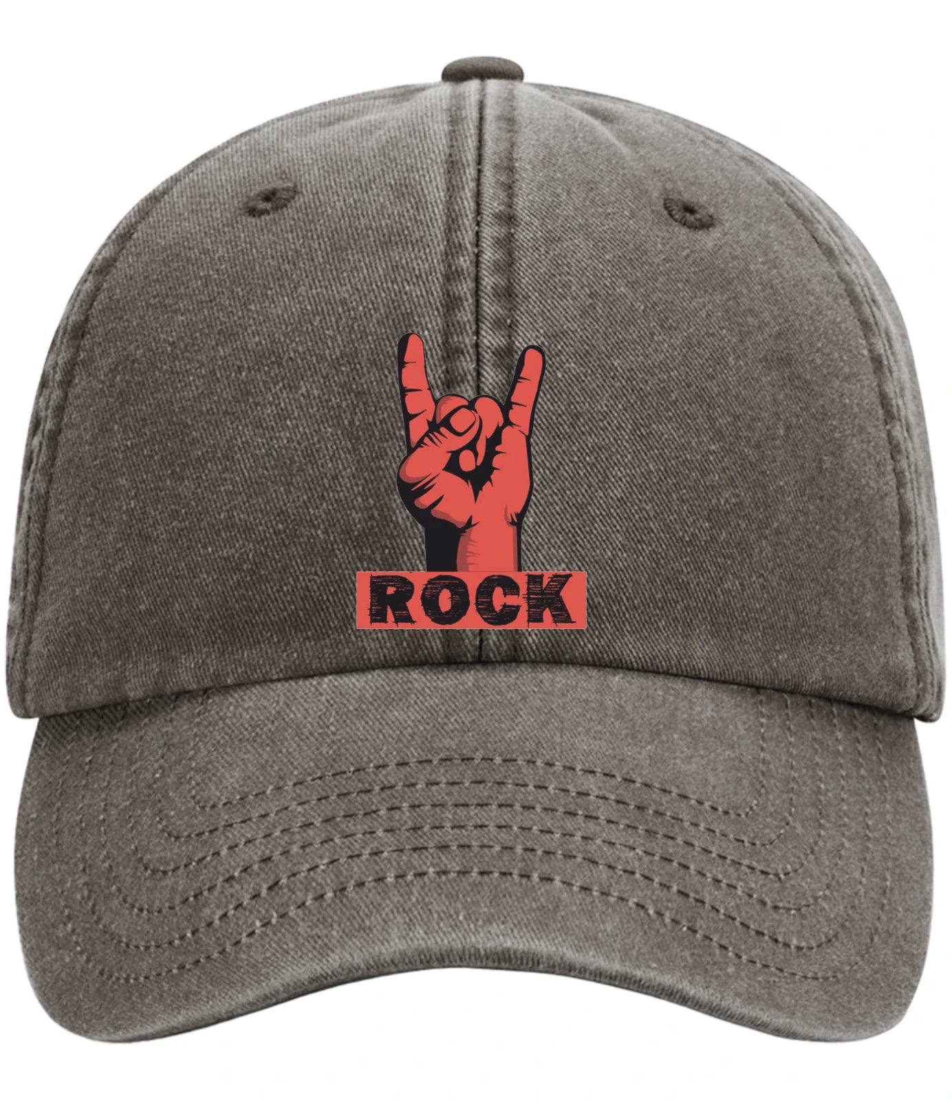 Retro Classic Rock On Relaxed Low Profile 5 Panel Vintage Baseball Cap