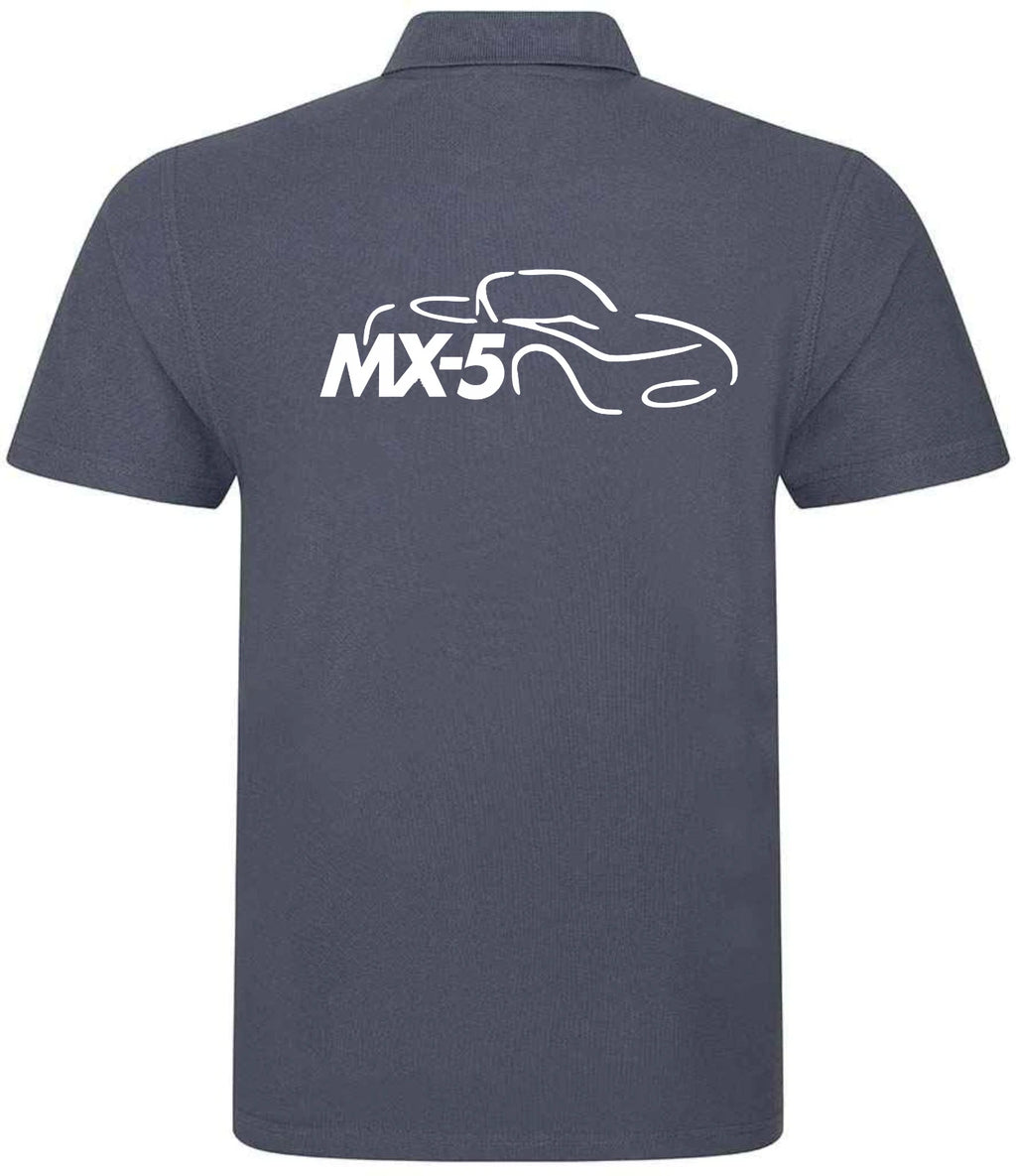 Customisable MX5 Sports Car Logo Premium Quality Poloshirt Sizes XS-4XL