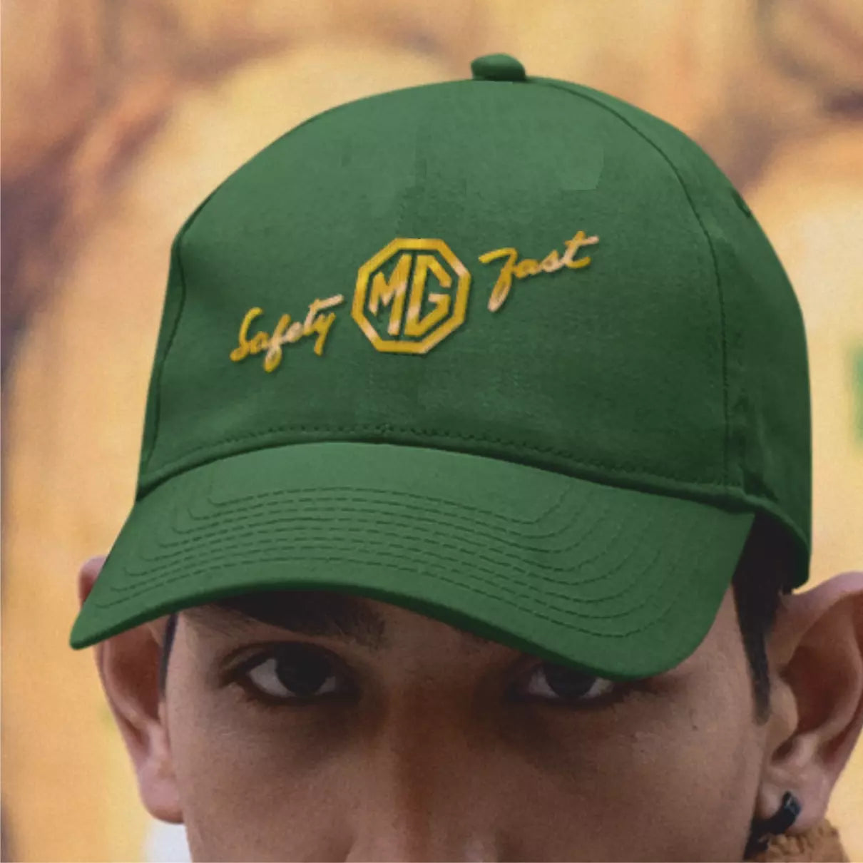 Retro Vintage Veteran Motoring MG Safety Fast Logo Image Quality Baseball Cap