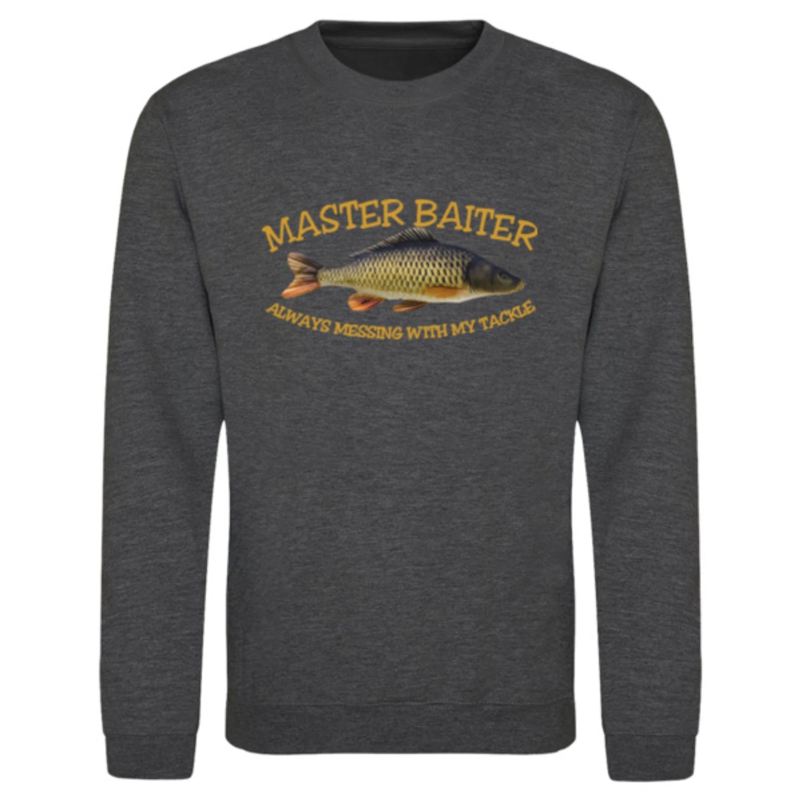 Funny Humorous Fishing Angling Master Baiter Text Premium Quality Sweatshirt