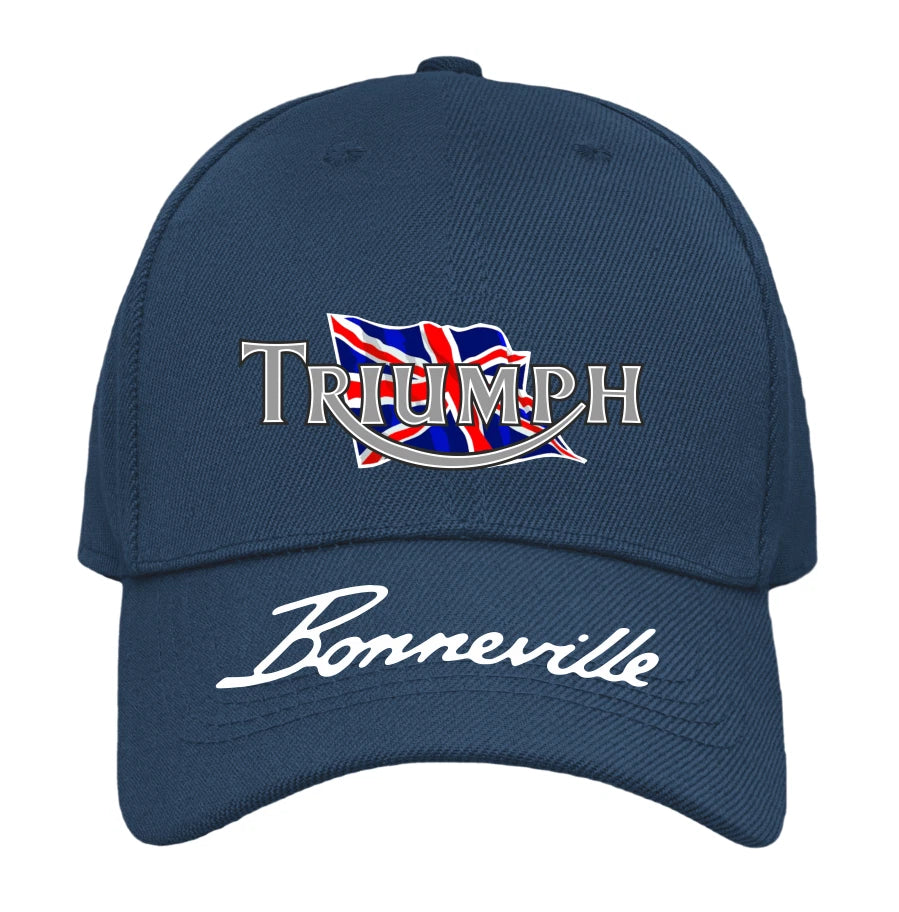 Retro Classic Triumph Bonneville Motorcycle Peak Logo Biker Baseball Cap