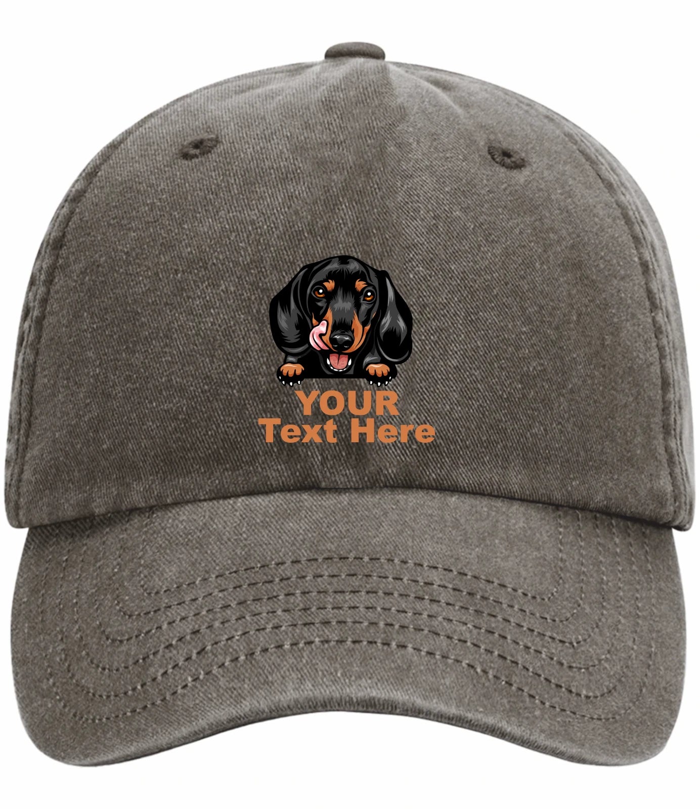 Custom Decorated Dachshund Image Vintage Low Profile Baseball Cap