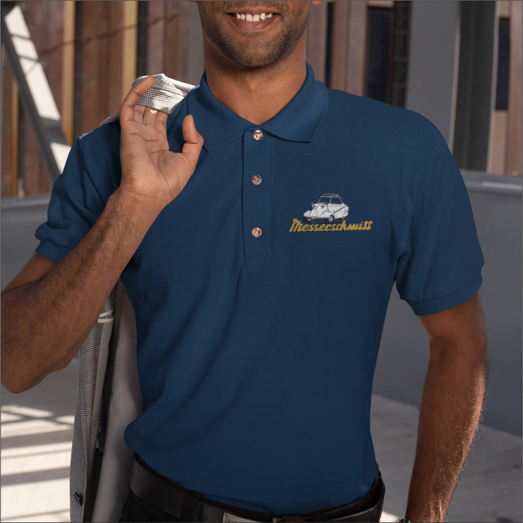 Customisable Retro Vintage Classic Messerschmitt Auto Premium Quality Poloshirt